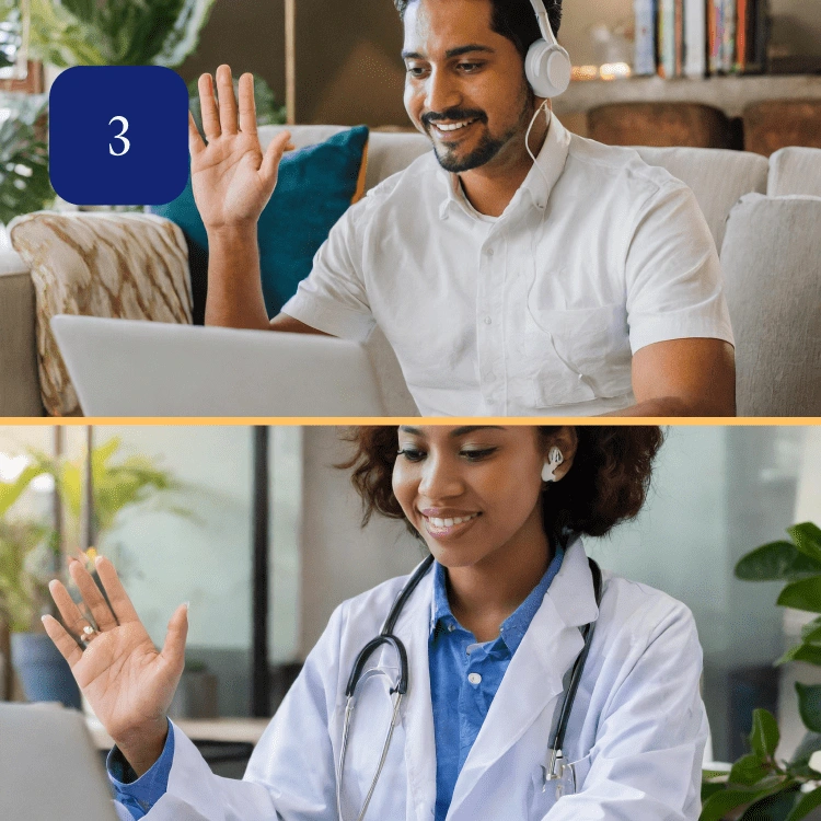 Patient attending a secure virtual healthcare appointment from home
