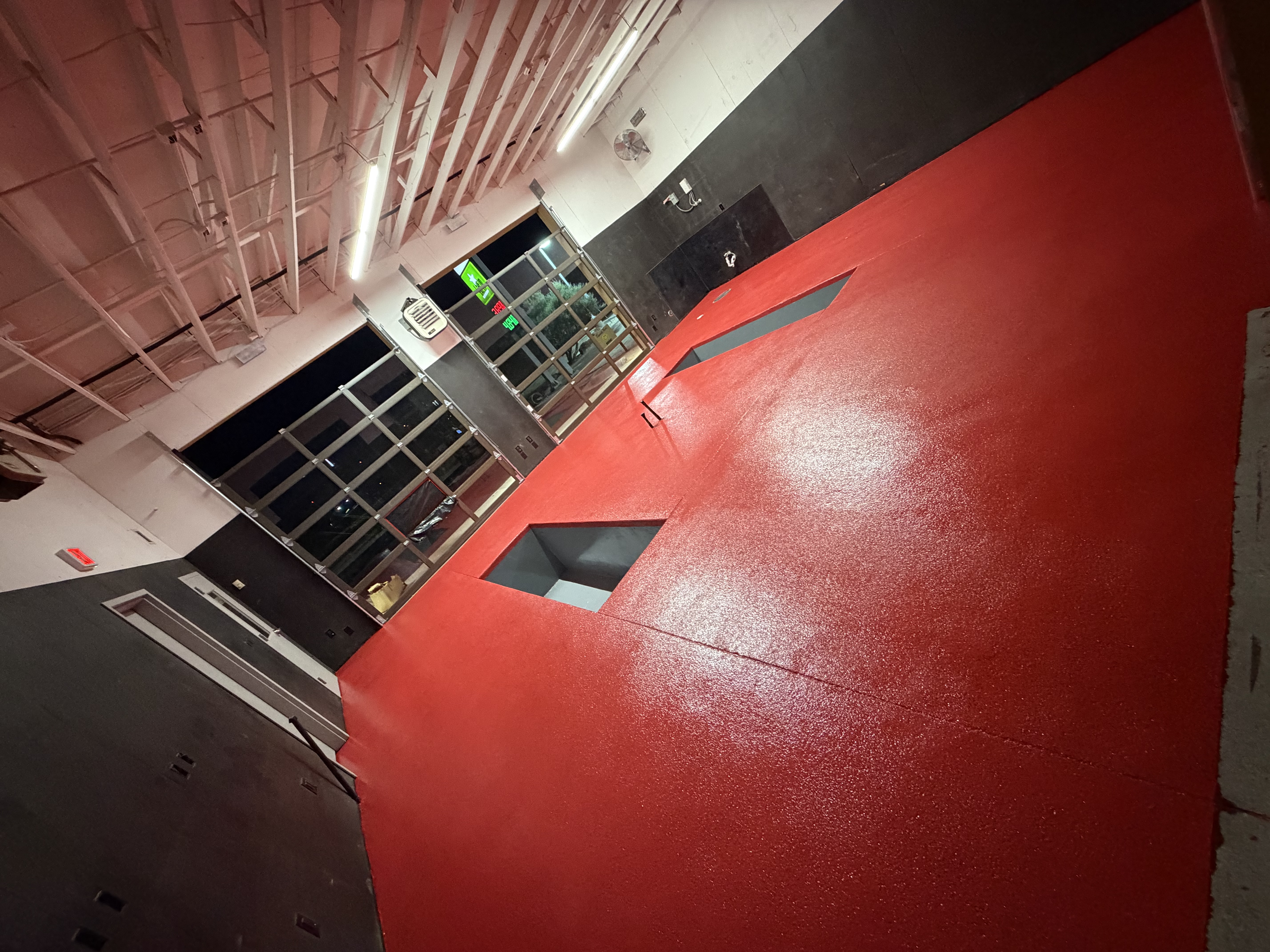Take 5 Oil Change custom colored flake floor system in Odessa TX