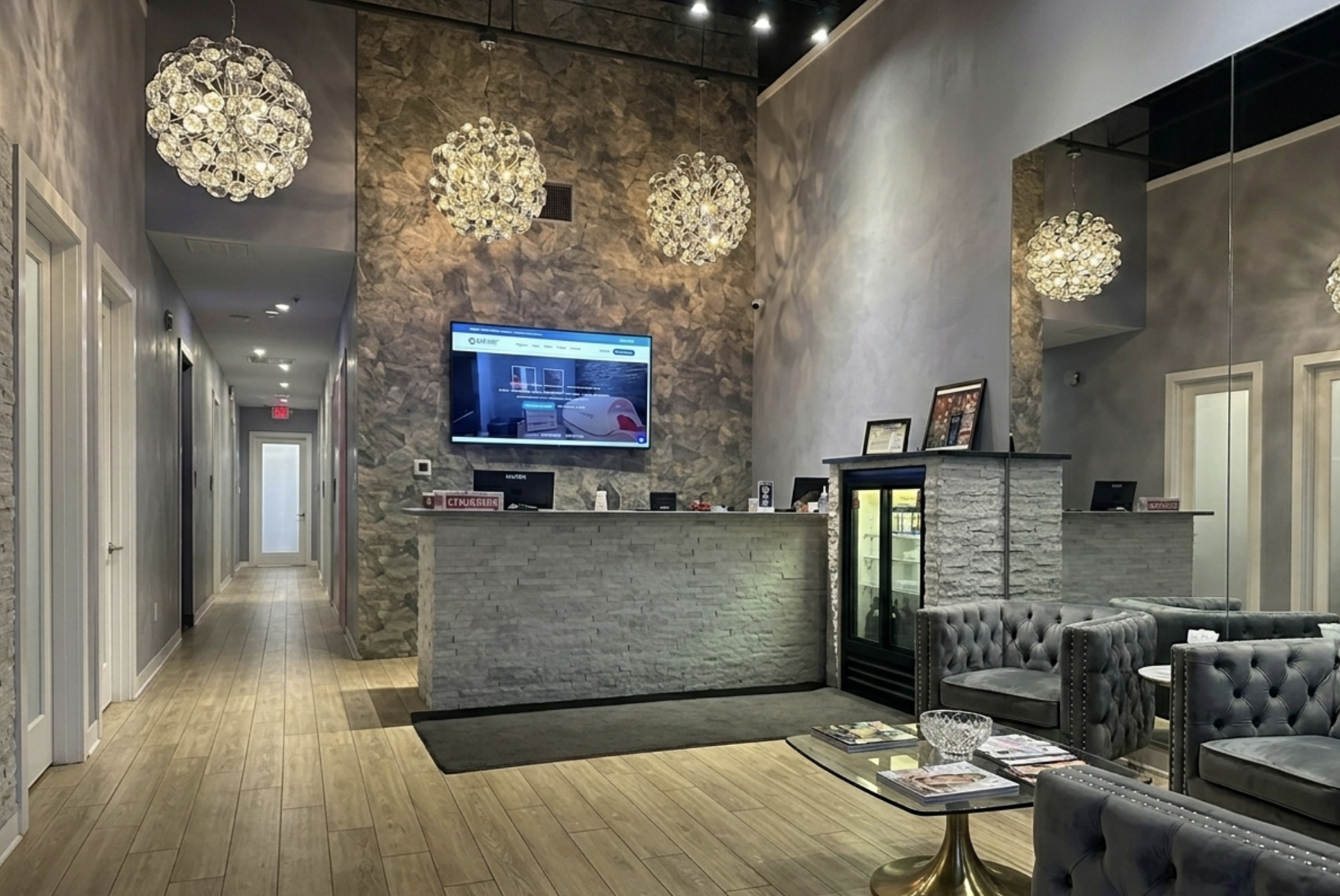 The welcoming lobby of Restart Longevity Spa