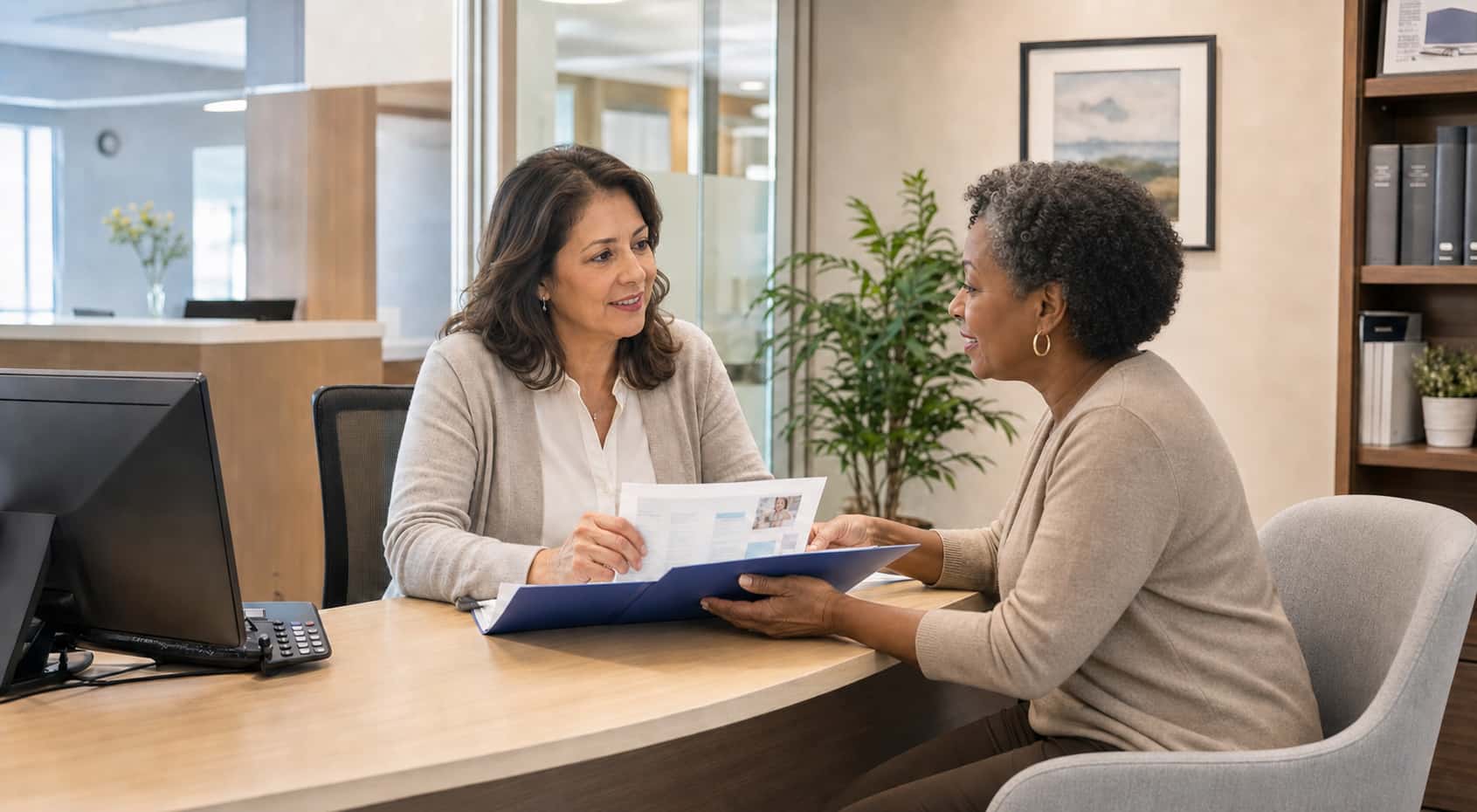A Care at Home care coordinator during a consultation