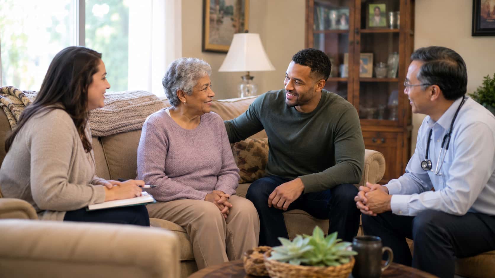 The Care at Home team with a family at home