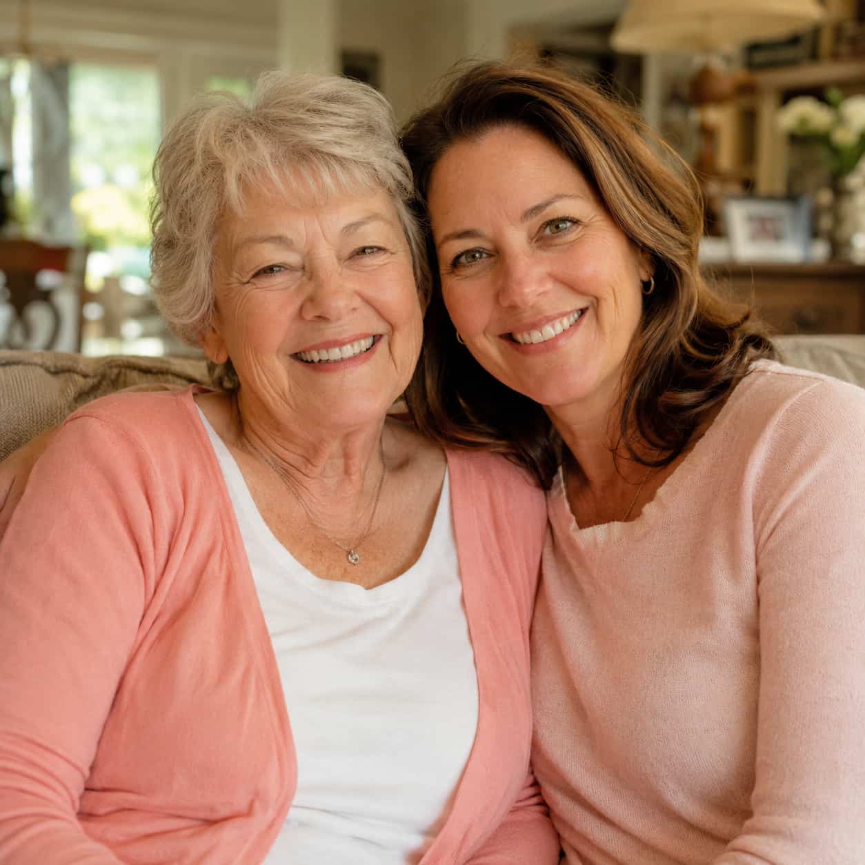 A family receiving care at home