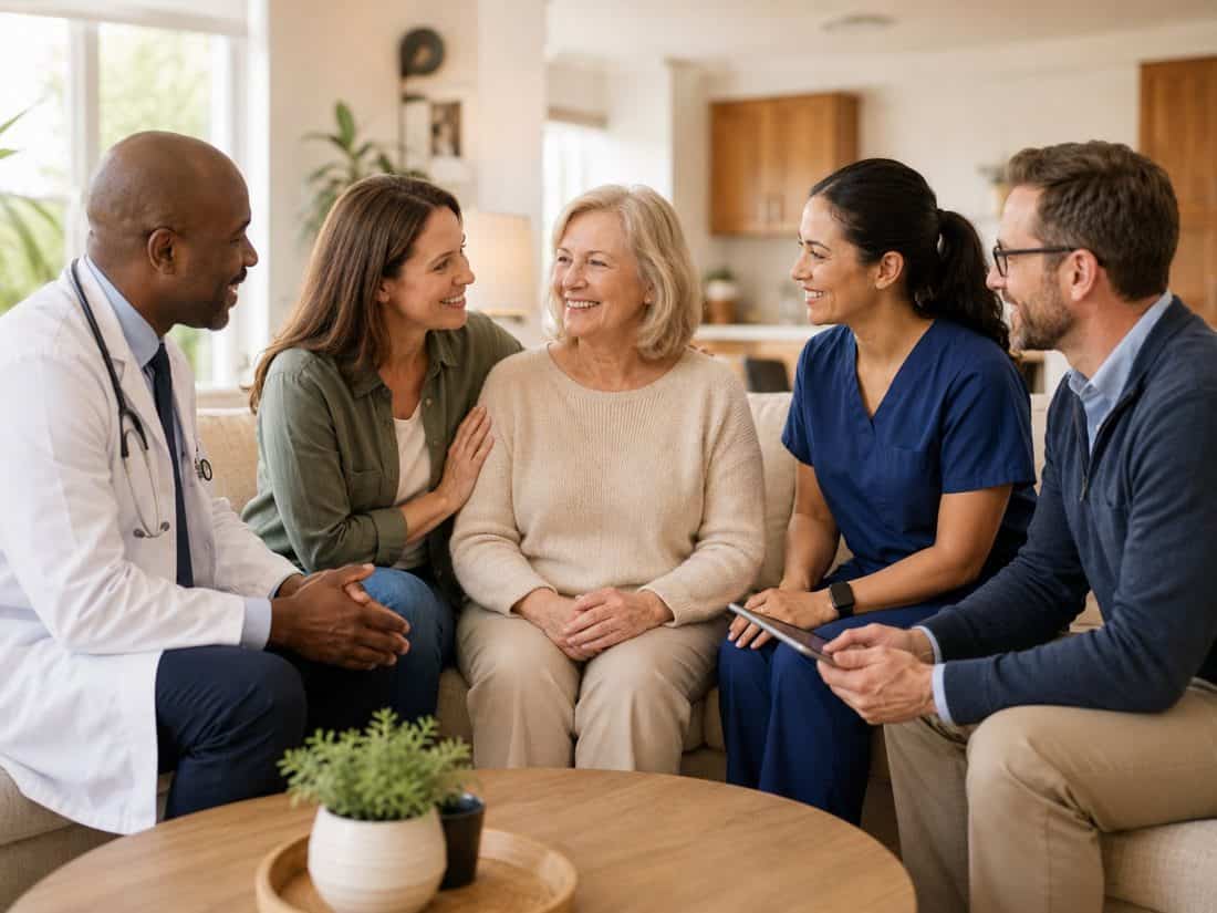 The Care at Home team with a family at home