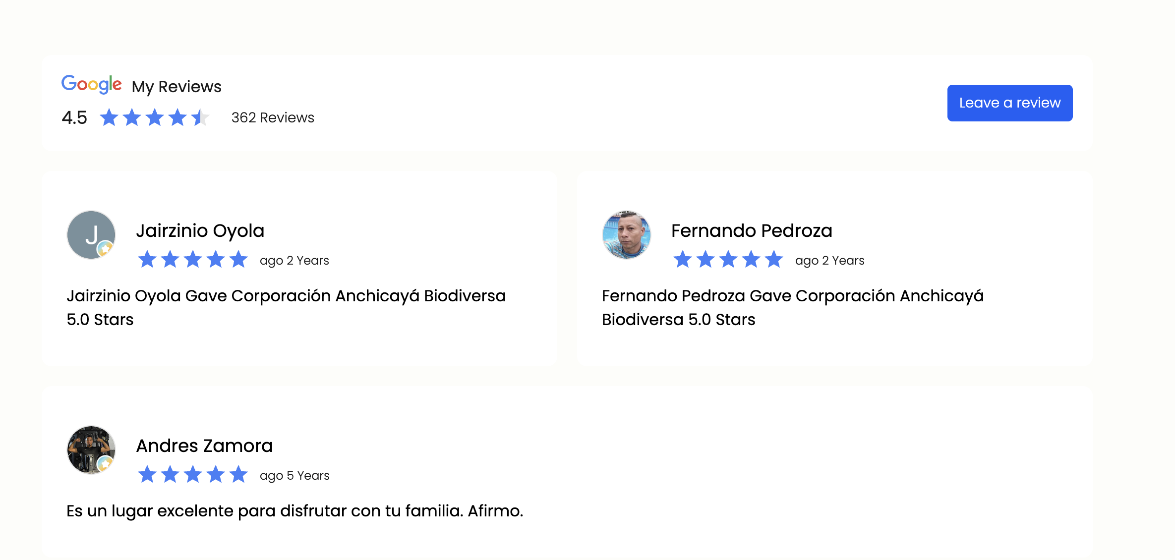 Perfil de Google apareciendo en resultados de búsqueda tras aplicar el sistema