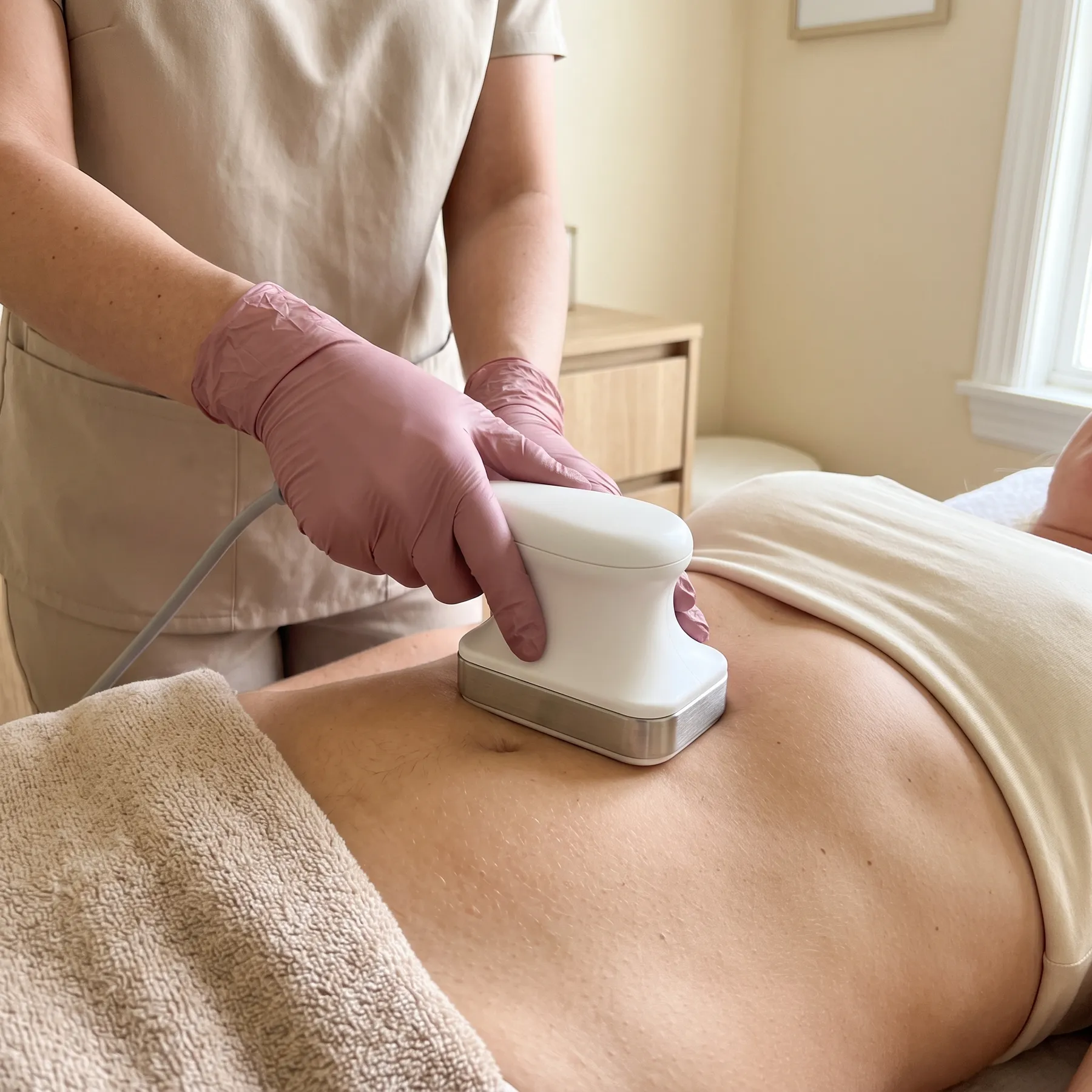 Cryoskin abdominal contouring session in the Redefined studio