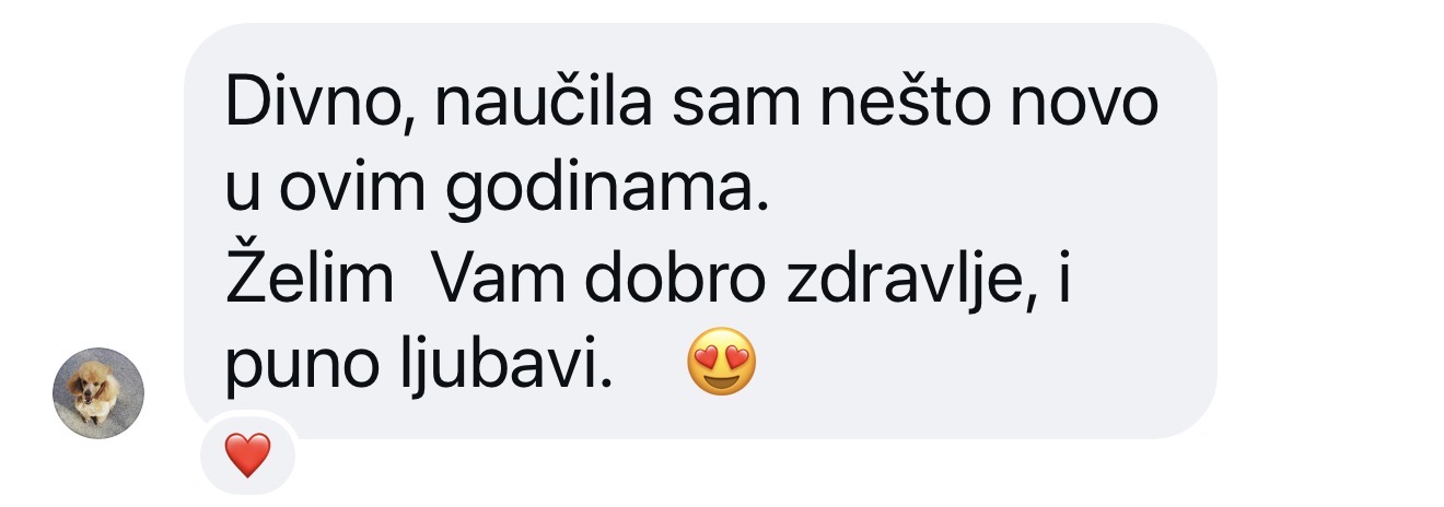 Poruka polaznice nakon radionice nakita
