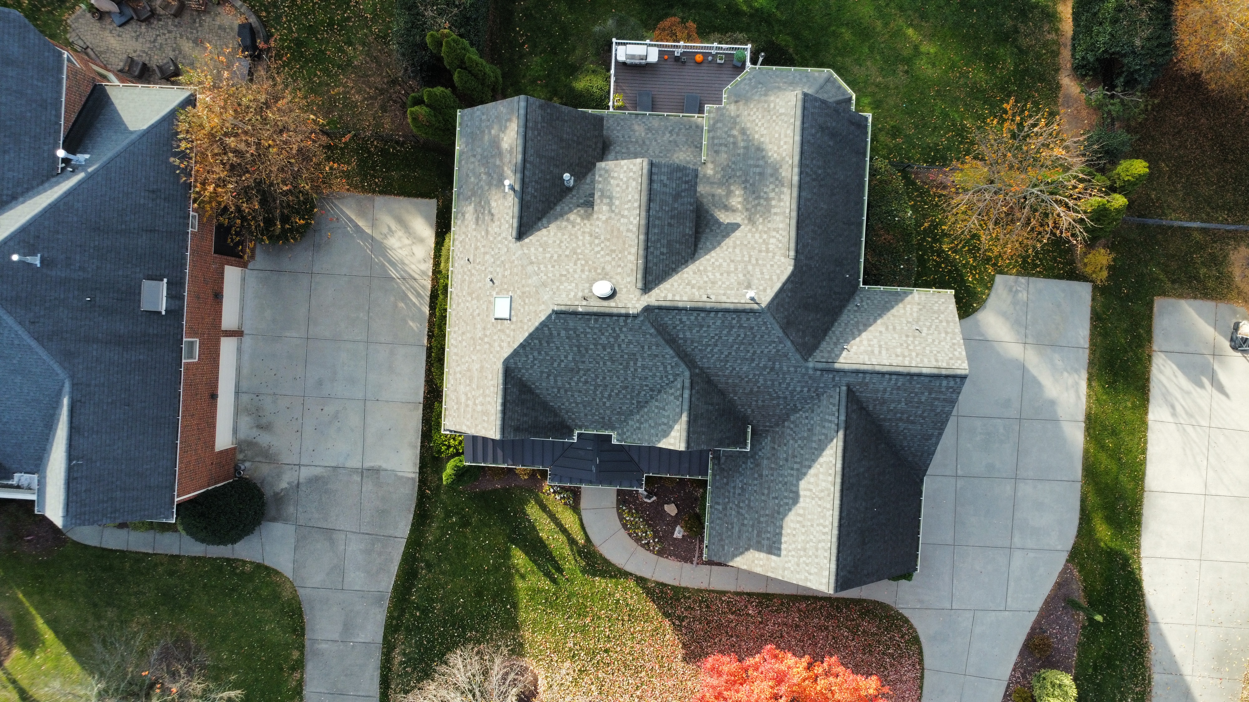 Completed multi-gable replacement, autumn