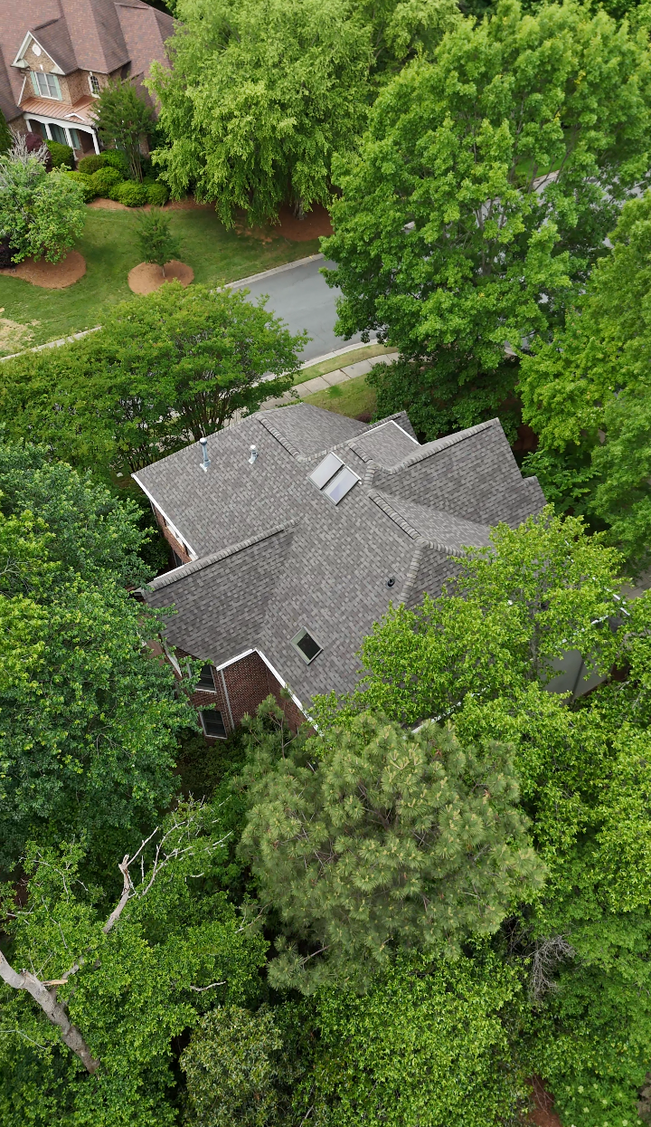 Completed architectural shingle roof in the greater Charlotte area