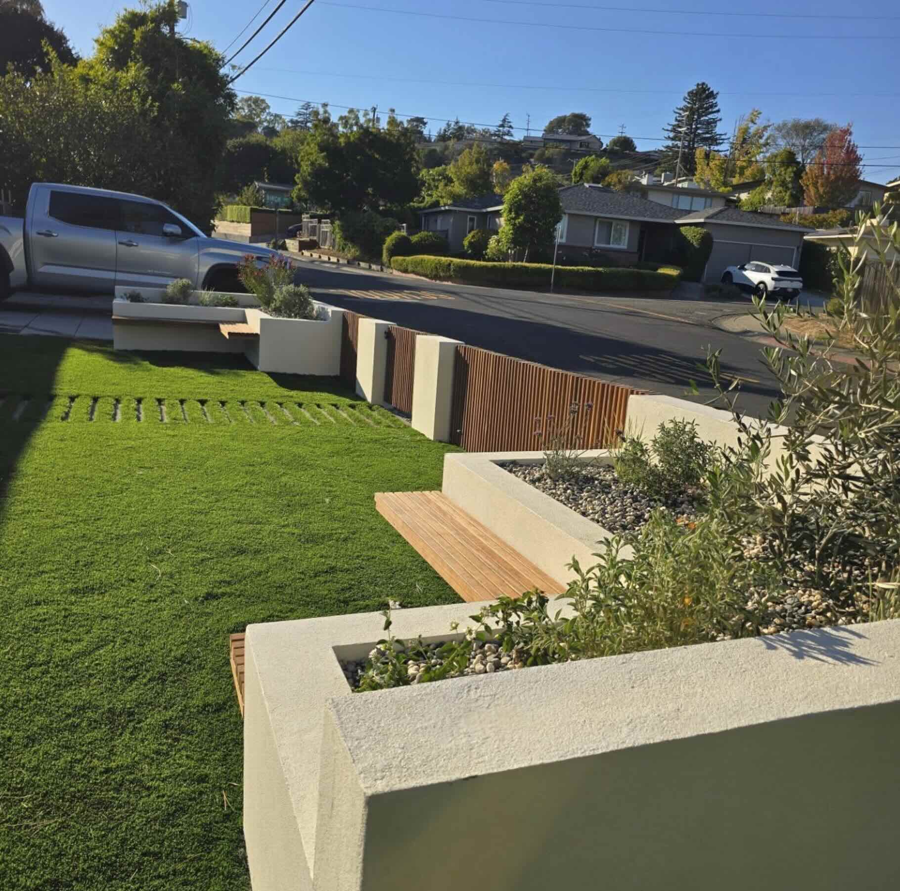 Retaining wall and fencing installation