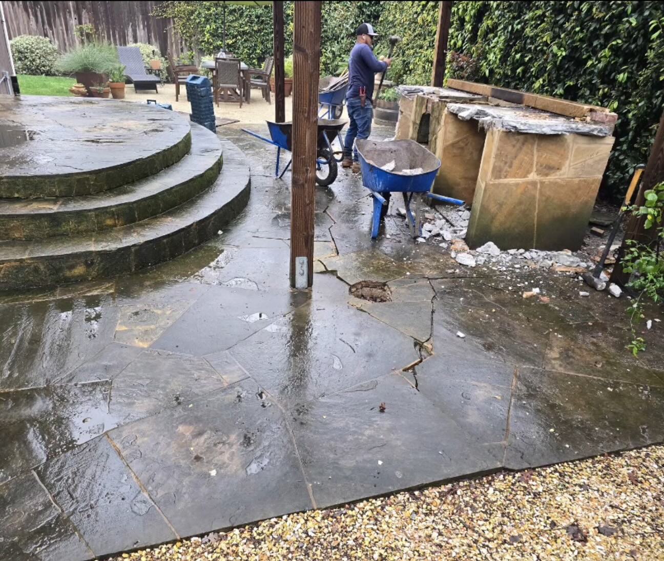 Before: the same Sonoma County backyard prior to work