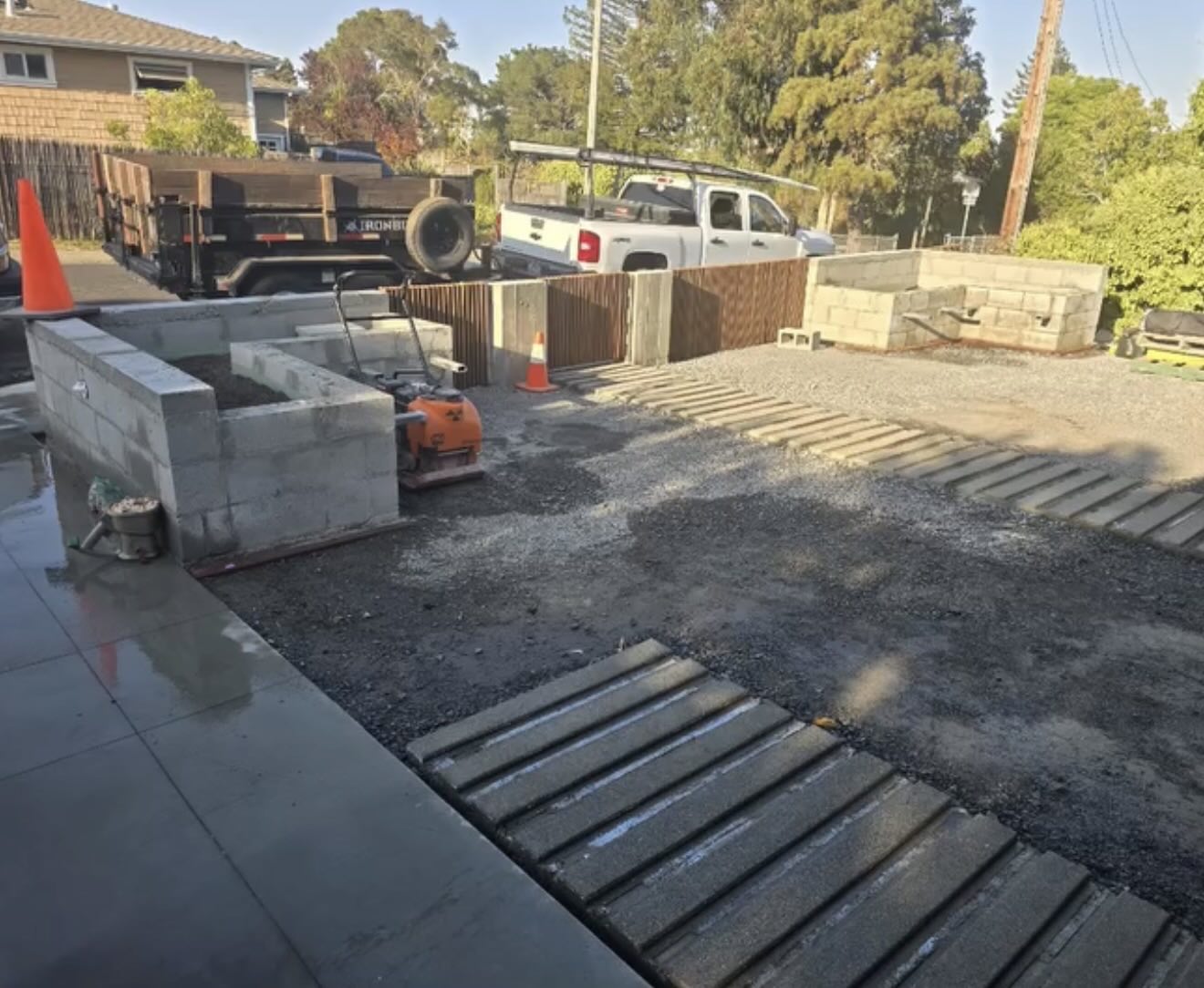 Custom retaining wall design project in process by RE Landscape Sonoma