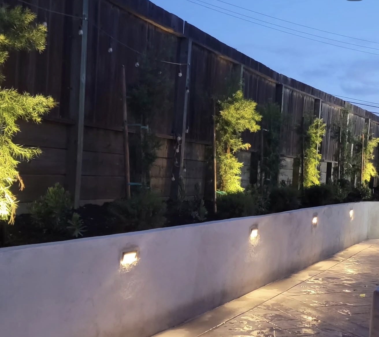Recent outdoor lighting project completed by RE Landscape Sonoma