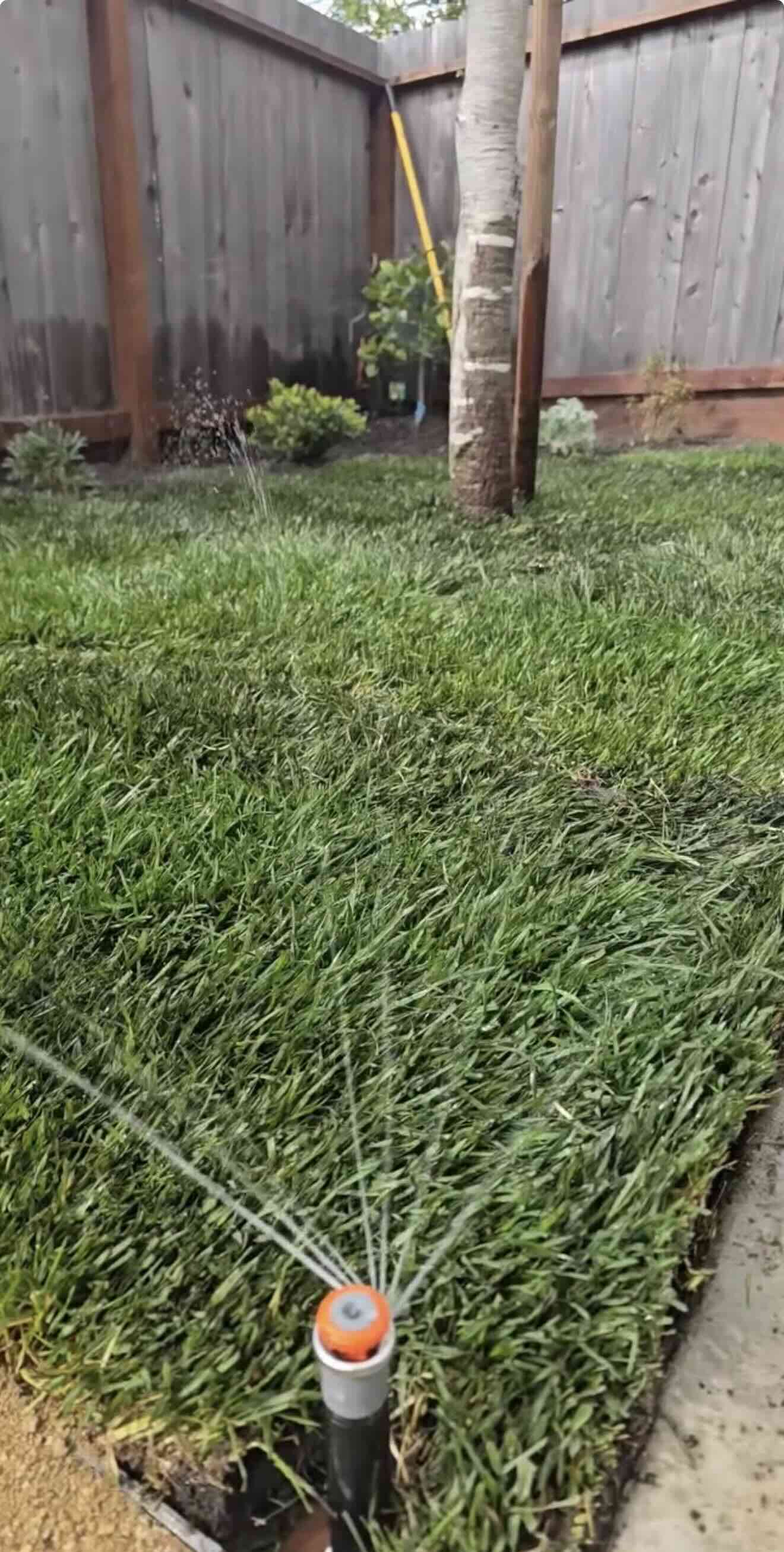 Small irrigation repair of a sprinkler for landscape maintenance
