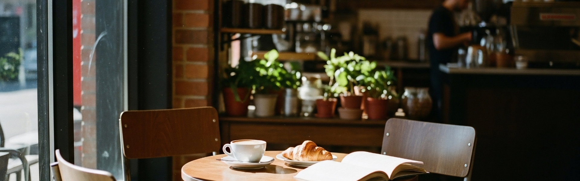 Inside Shay Bunna: green tile coffee bar, oak tables and morning light