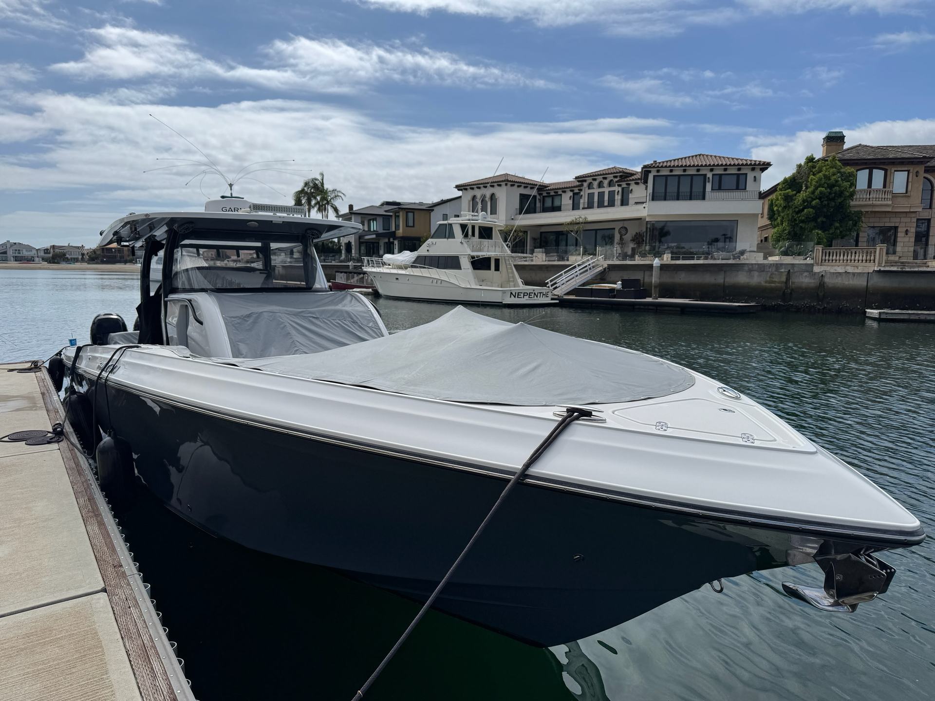 Boat docked in a Southern California canal