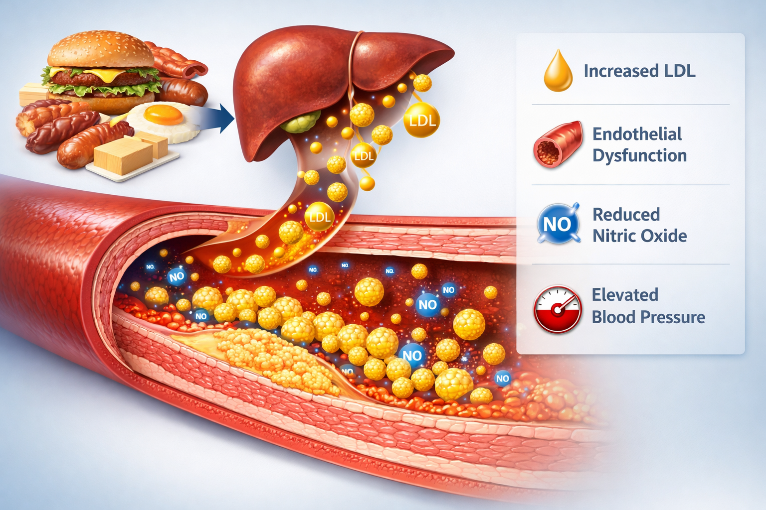 High fat diet promotes atherosclerosis