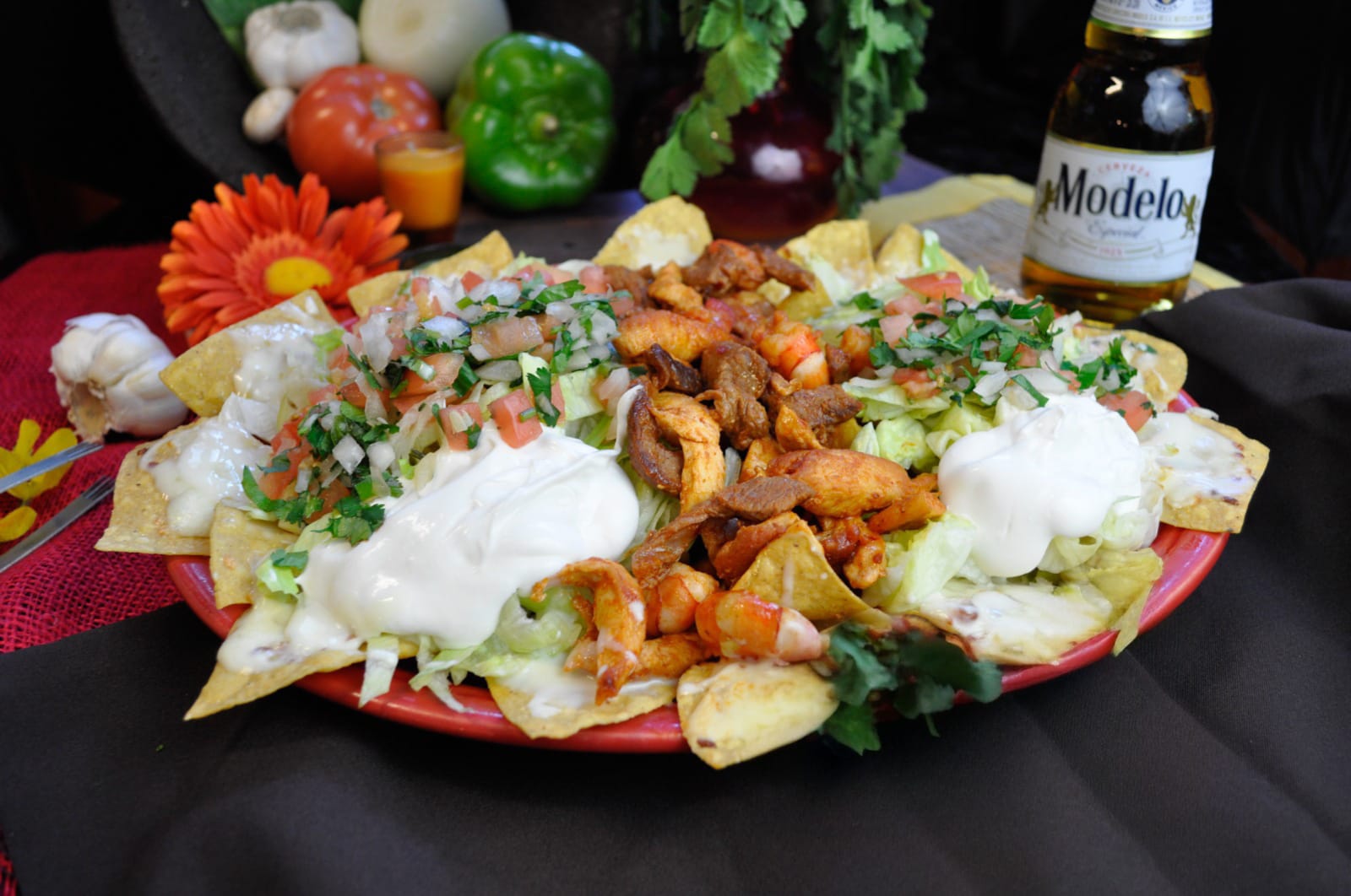 Por Nachos at Mís Dos Abuelos Mexican Restaurant