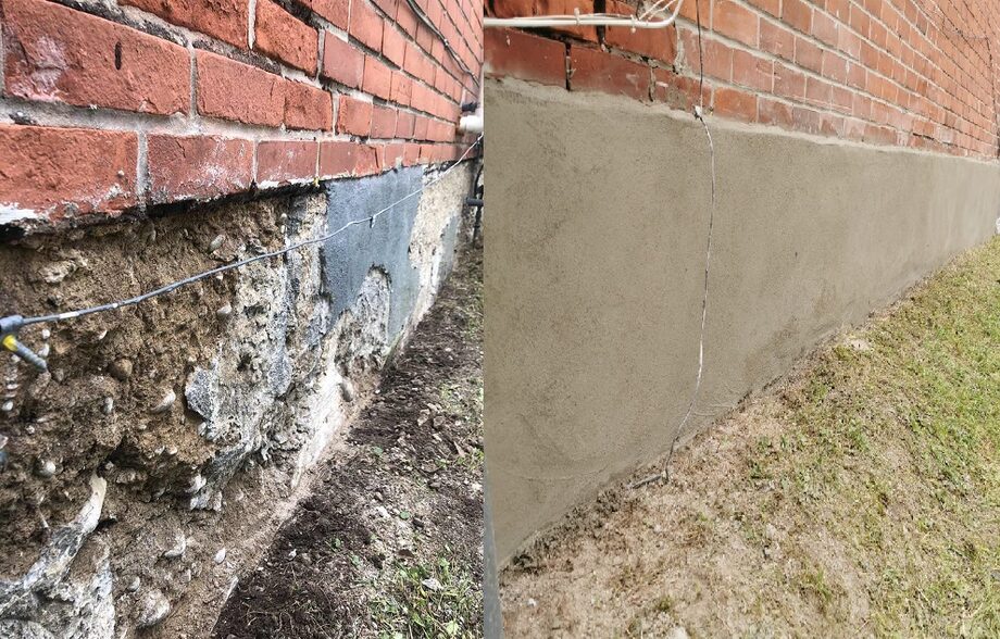 Foundation parging repair in Ottawa