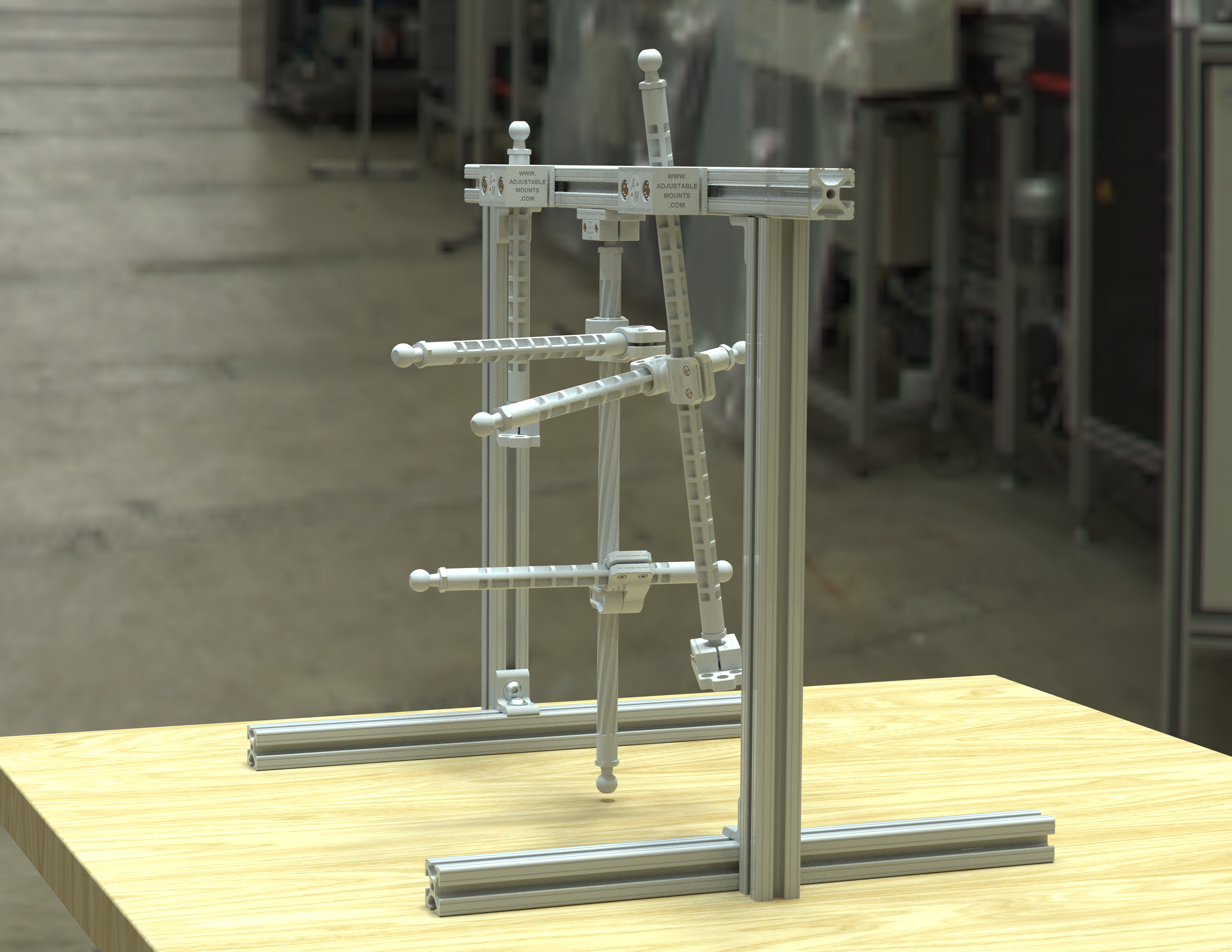 Adjustable Mounts mount clamped to T-slot rail