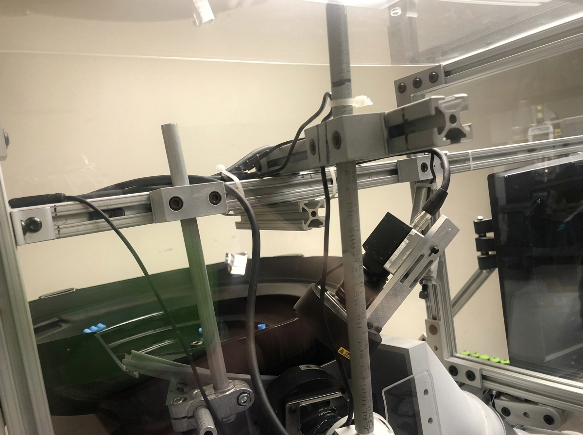Adjustable Mounts hardware positioning equipment inside an automation cell