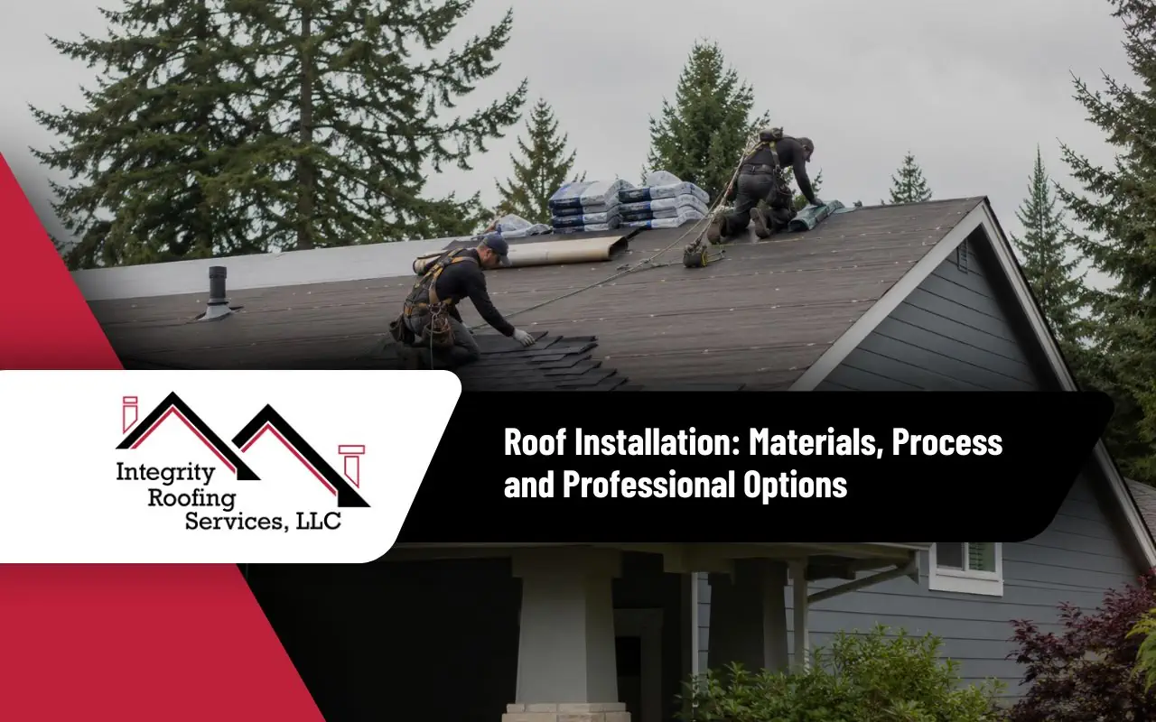Professional roof installation process on a Washington home