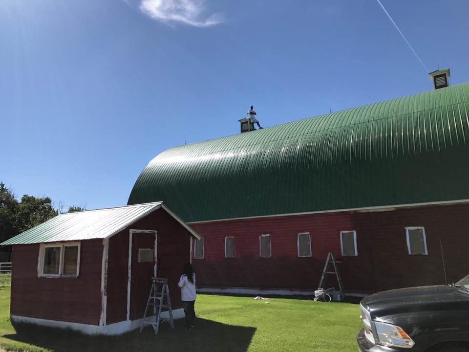 Barn Painted Red/Green
