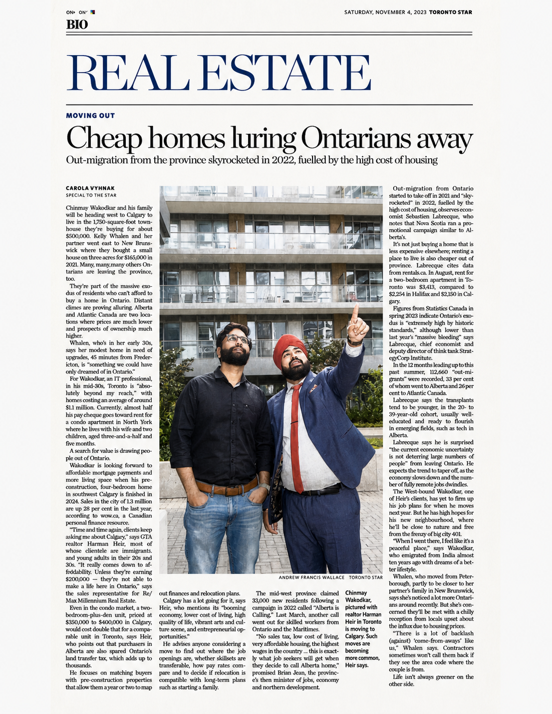 Toronto Star feature article