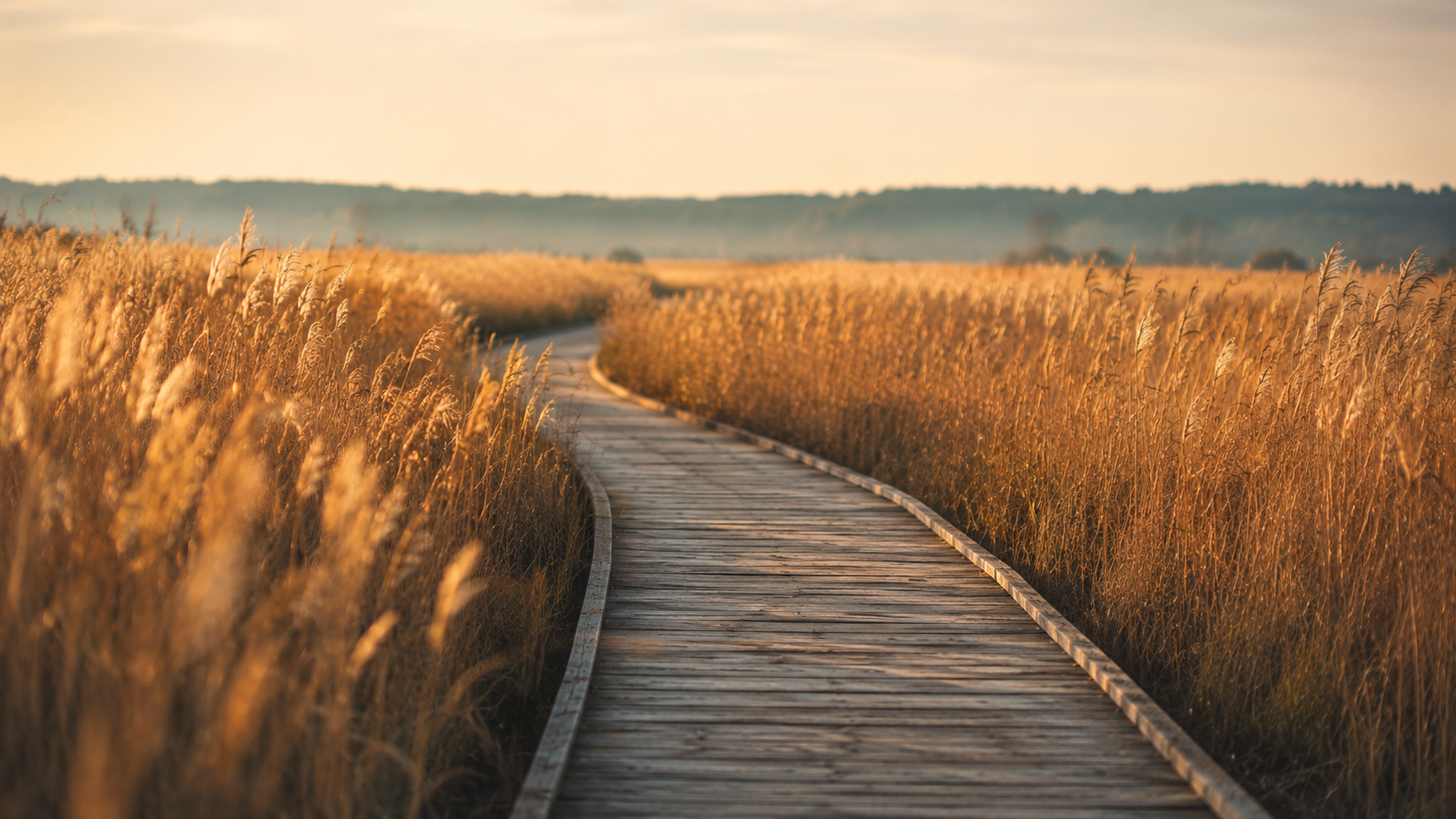 A path through golden meadow grasses — forward motion between intention and action