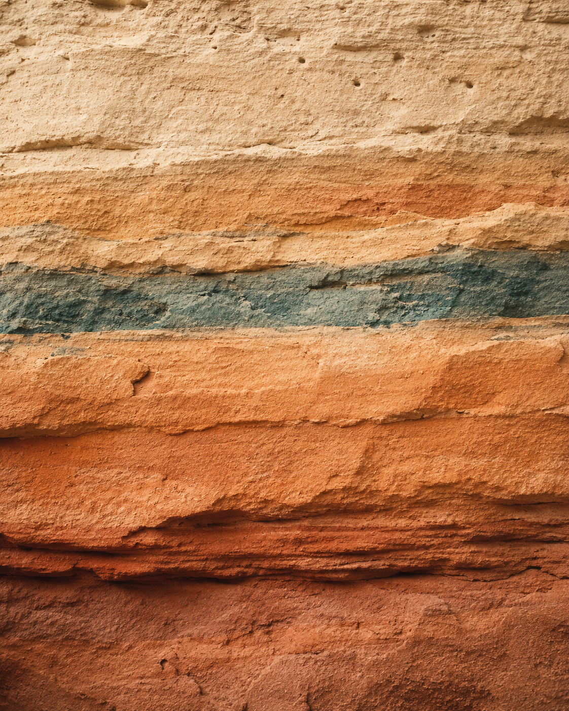 Sandstone cliff face showing horizontal sediment layers — what lies beneath the surface
