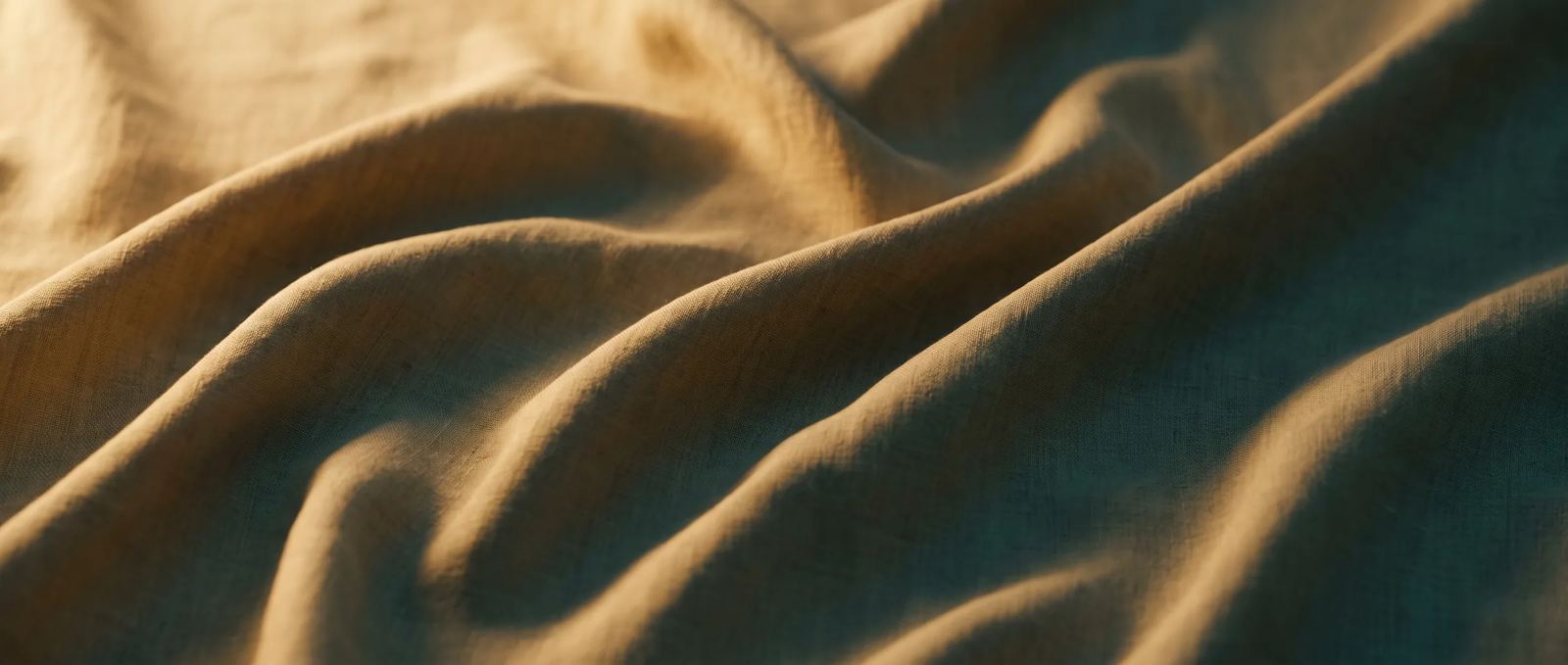 Raw ivory linen in warm afternoon light