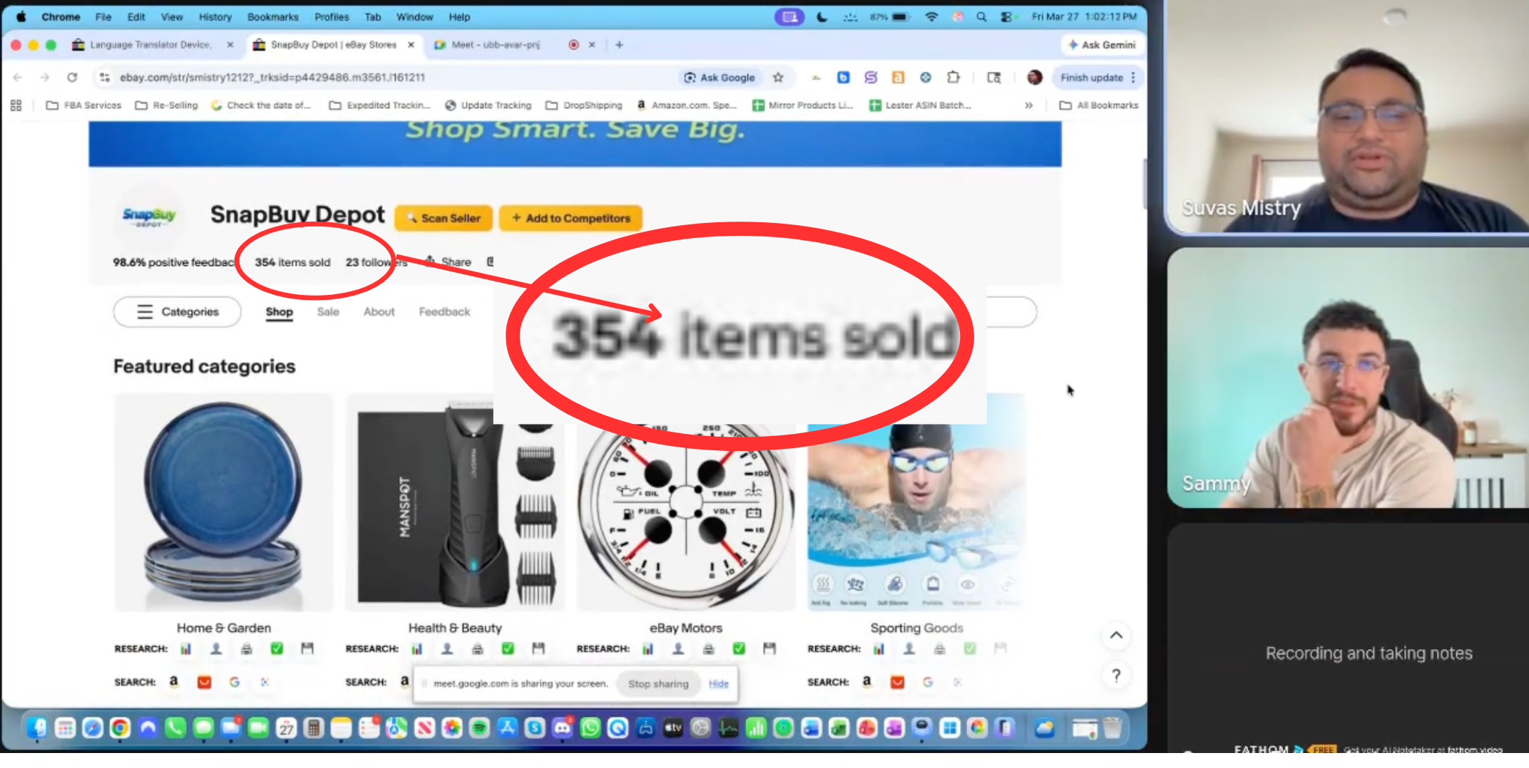 eBay sales coming in