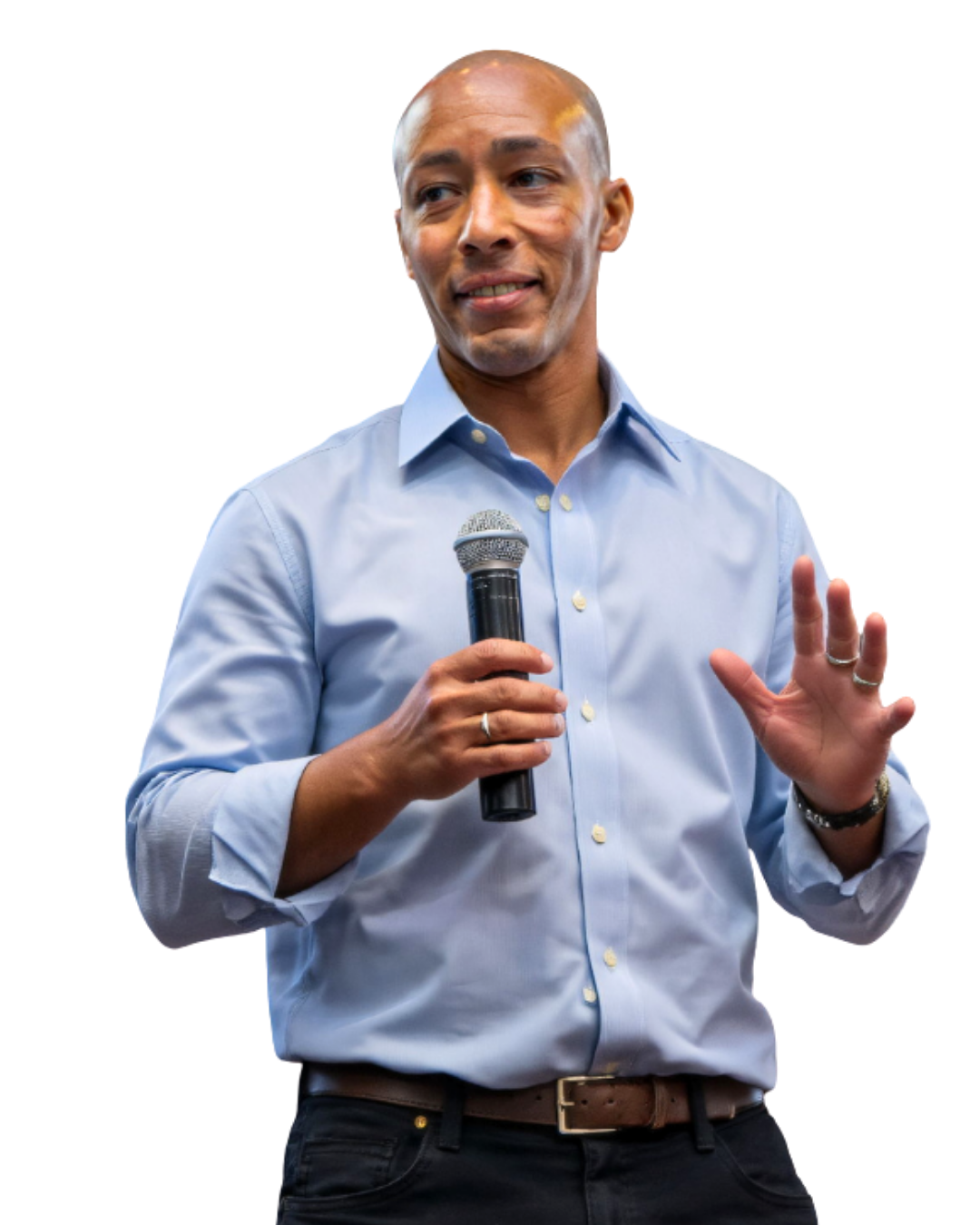 Alain Leroy delivering a keynote, speaking on building systems for scalable impact ventures
