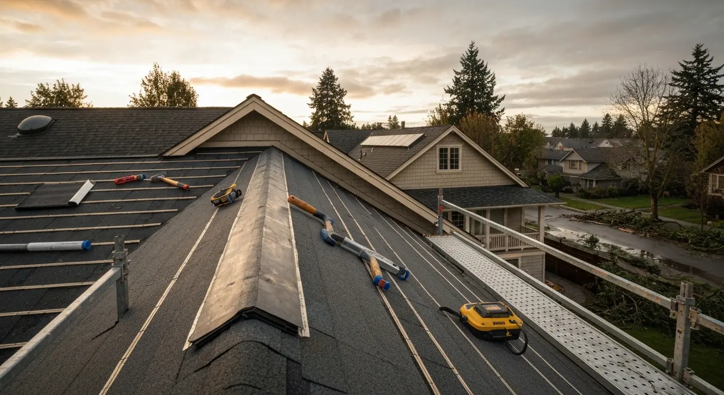 Storm damage roof repair