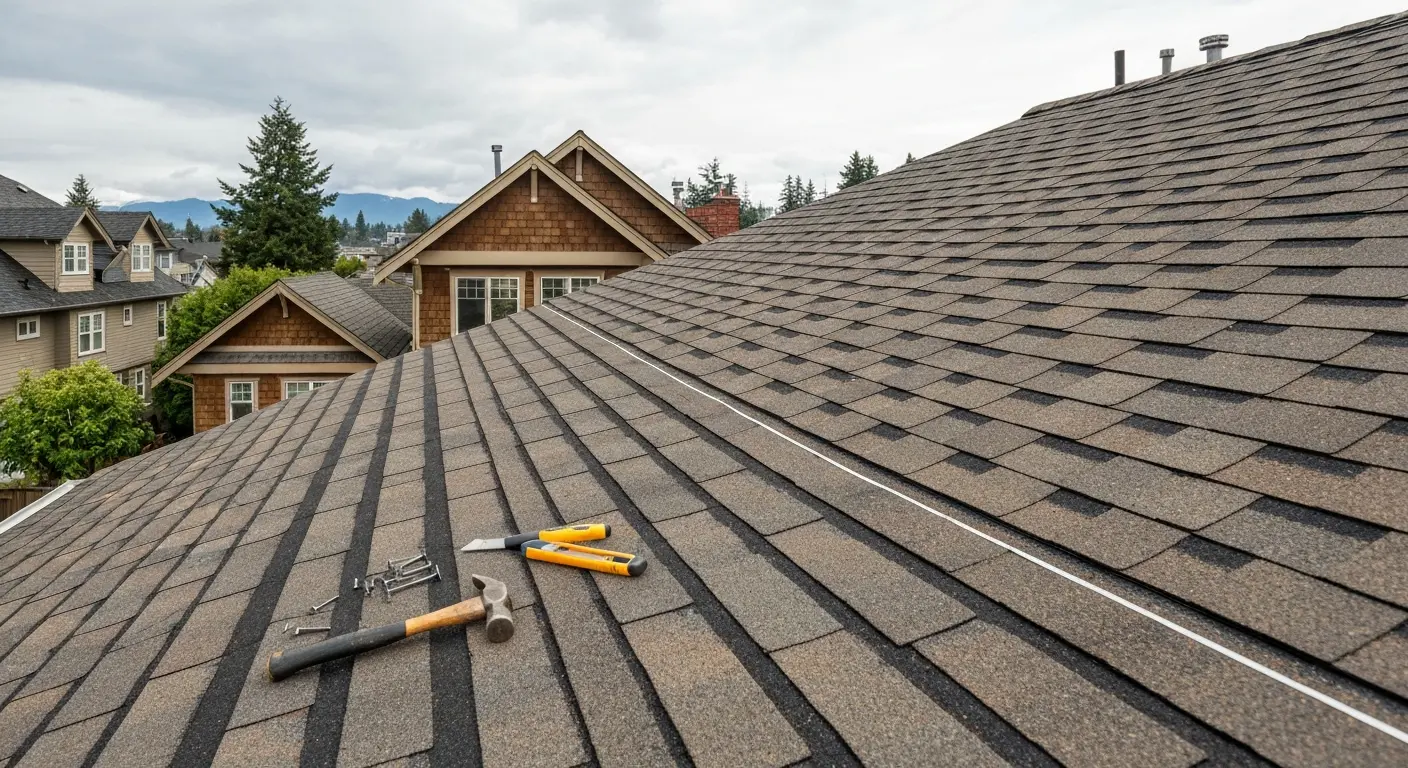 Roof replacement in progress