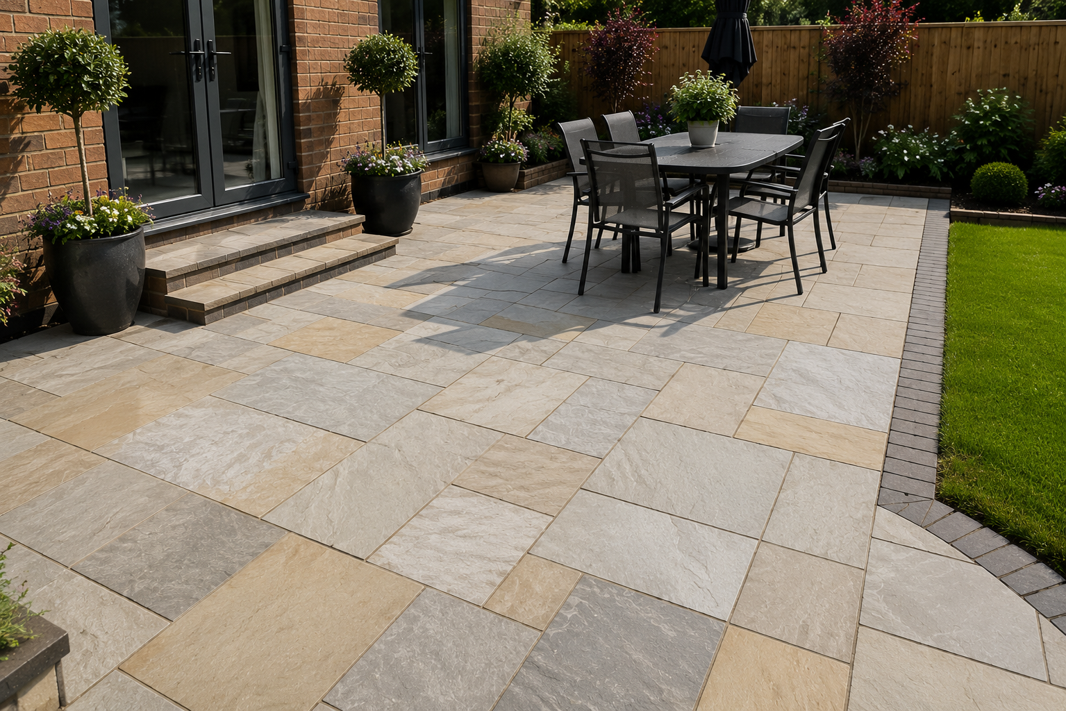 Newly laid patio in Chester