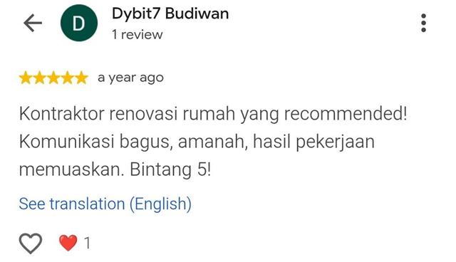 Screenshot ulasan Google Dybit7 Budiwan
