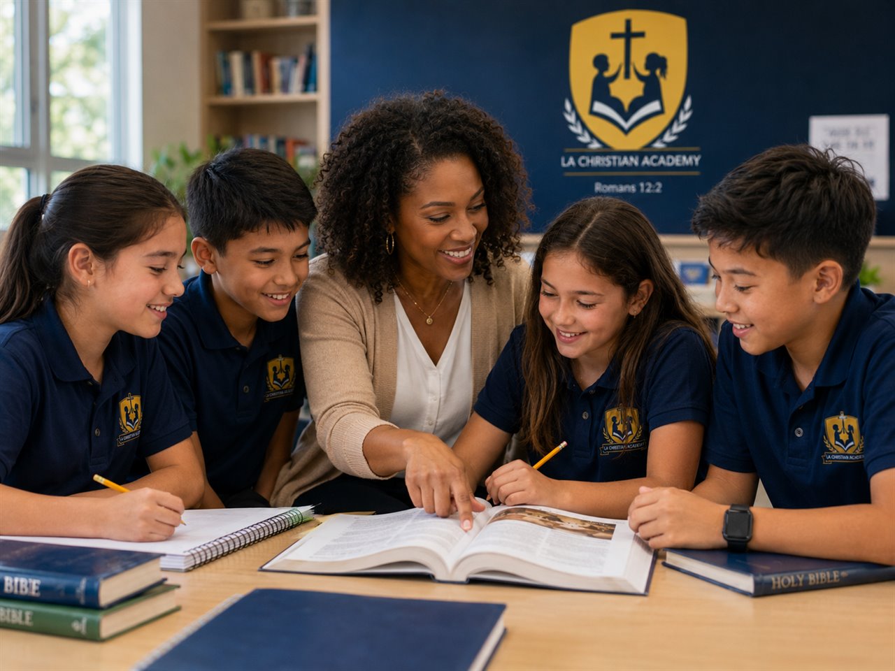 LA Christian Academy students in class