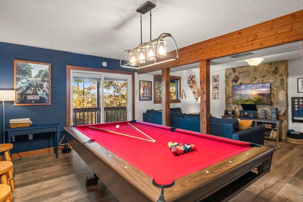 Game room with pool table