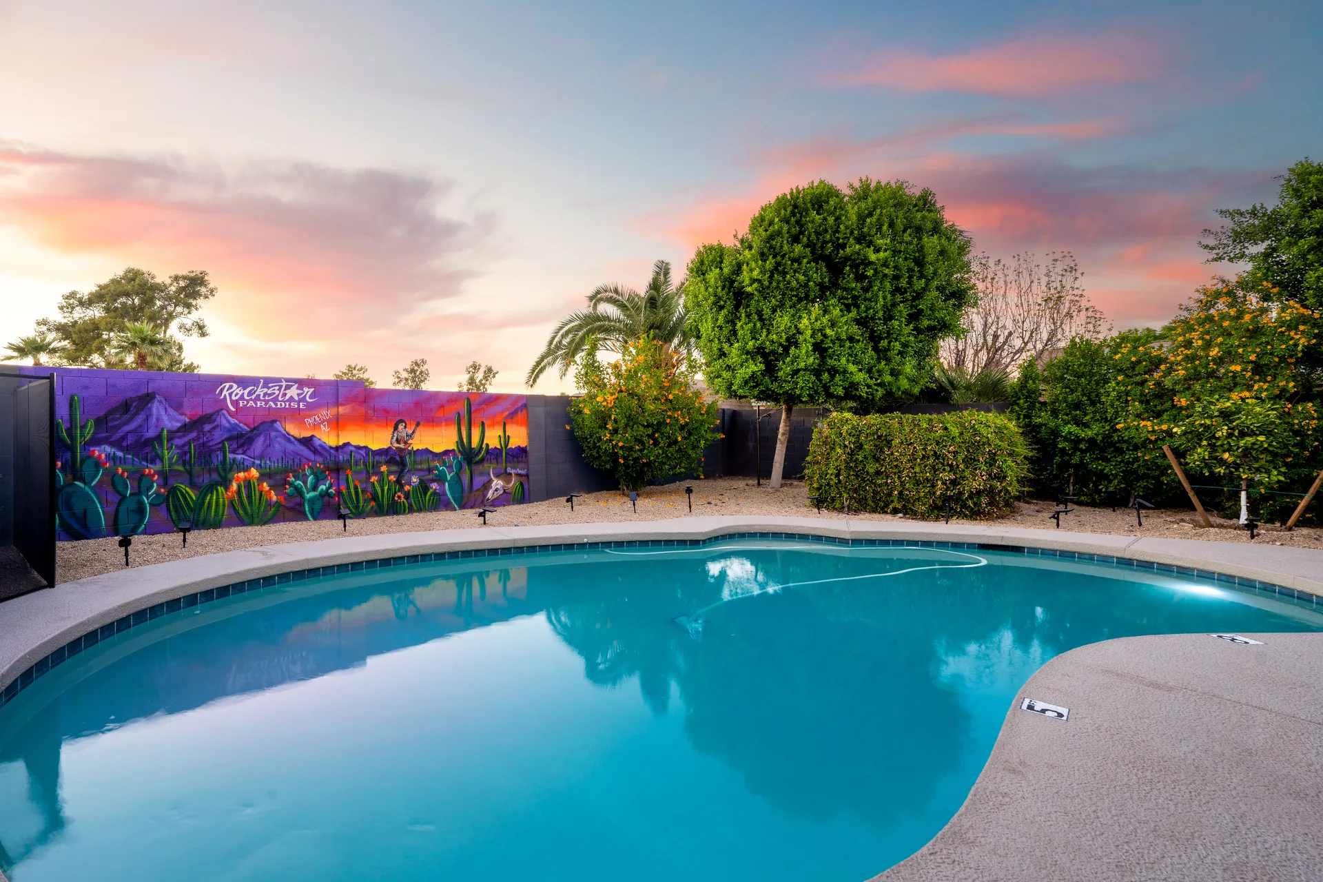 Pool at dusk