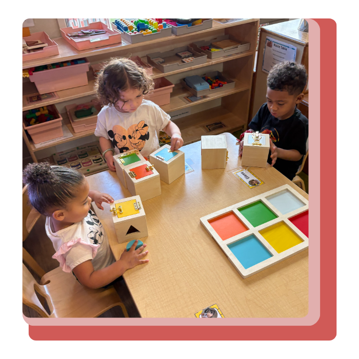 child cutting strawberries at day care