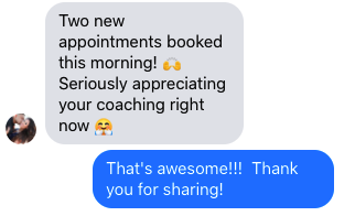 Client message: two new appointments booked this morning