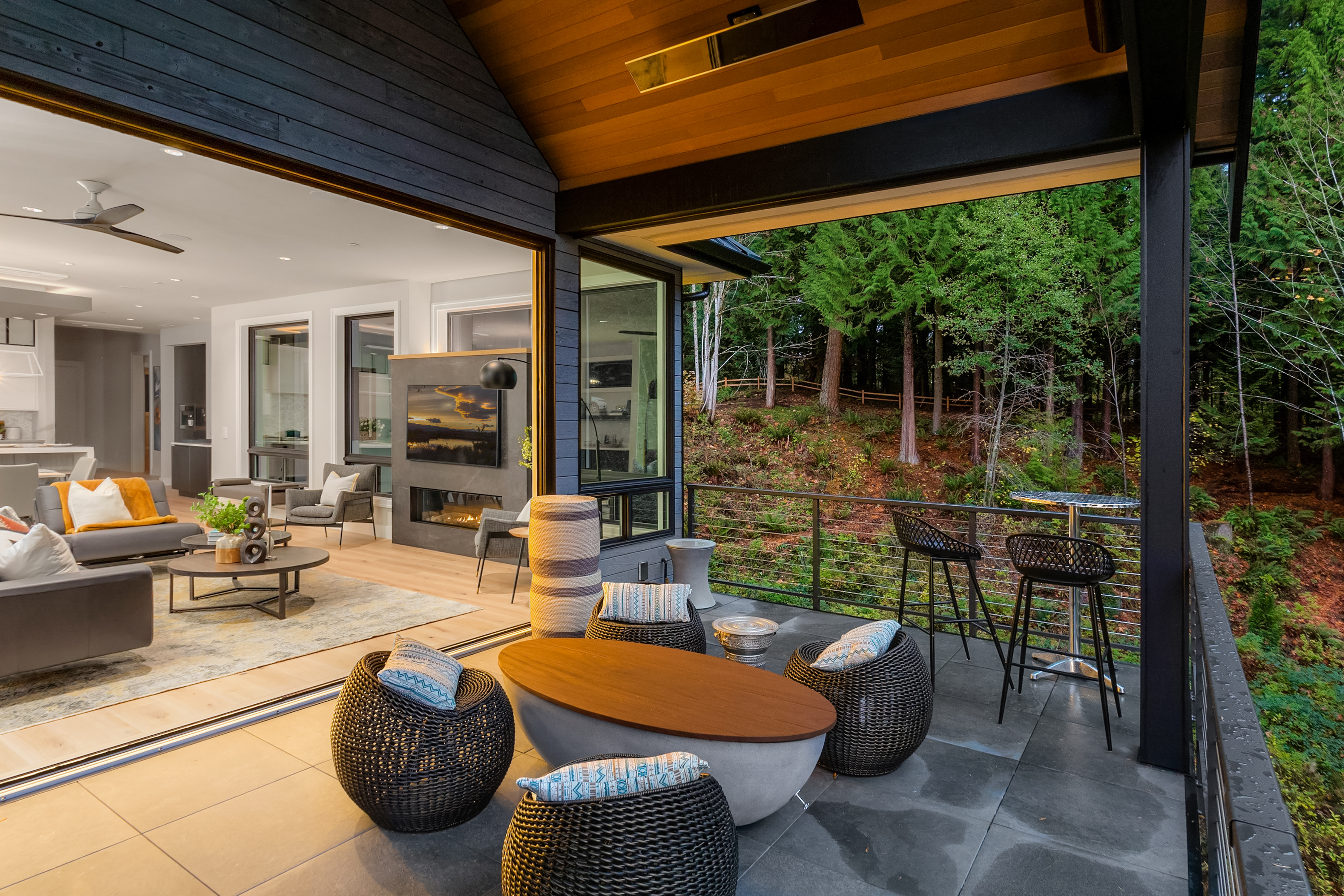 Glass wall system open to outdoor living space — Lifetime Building Supply