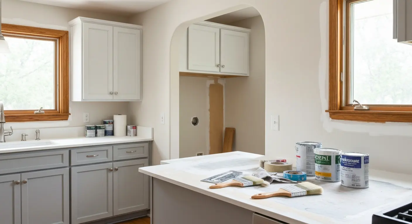 Kitchen wall and cabinet painting in Apex