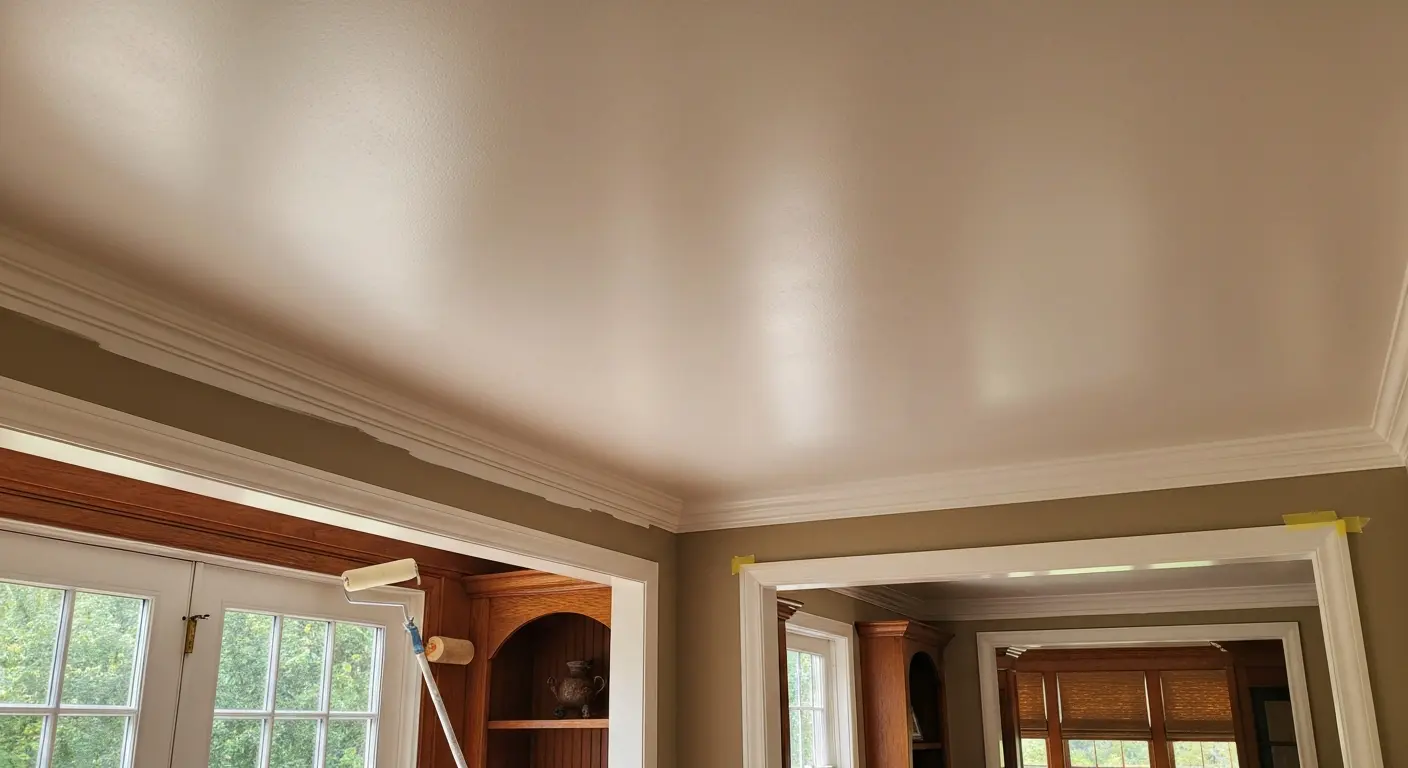 Ceiling and trim painting in Apex home