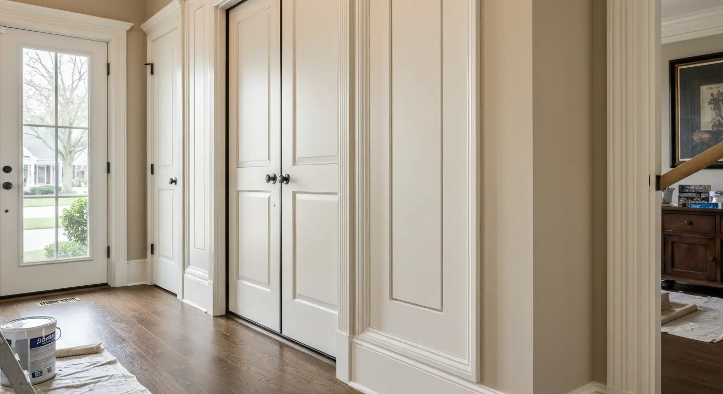 Coordinated door and trim painting