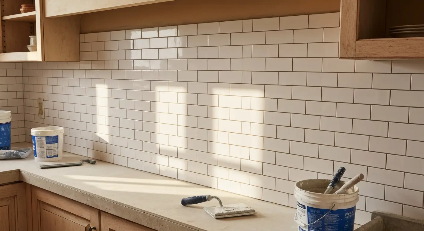 Backsplash tile installation