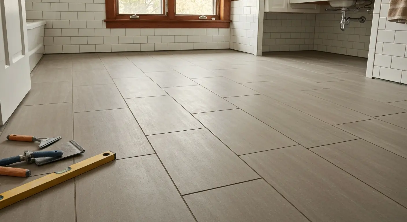 Bathroom tile flooring installation