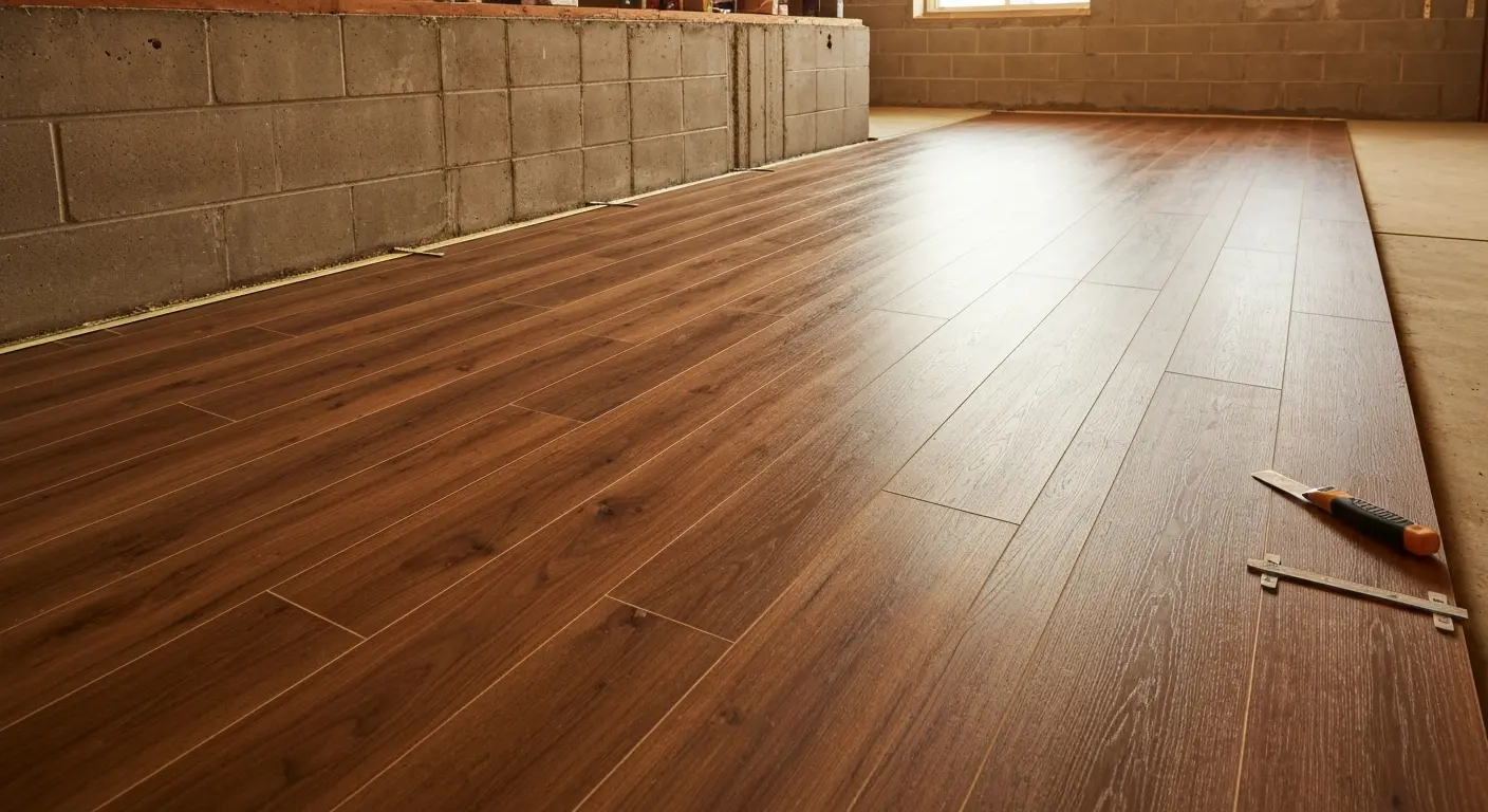 Luxury vinyl plank basement flooring