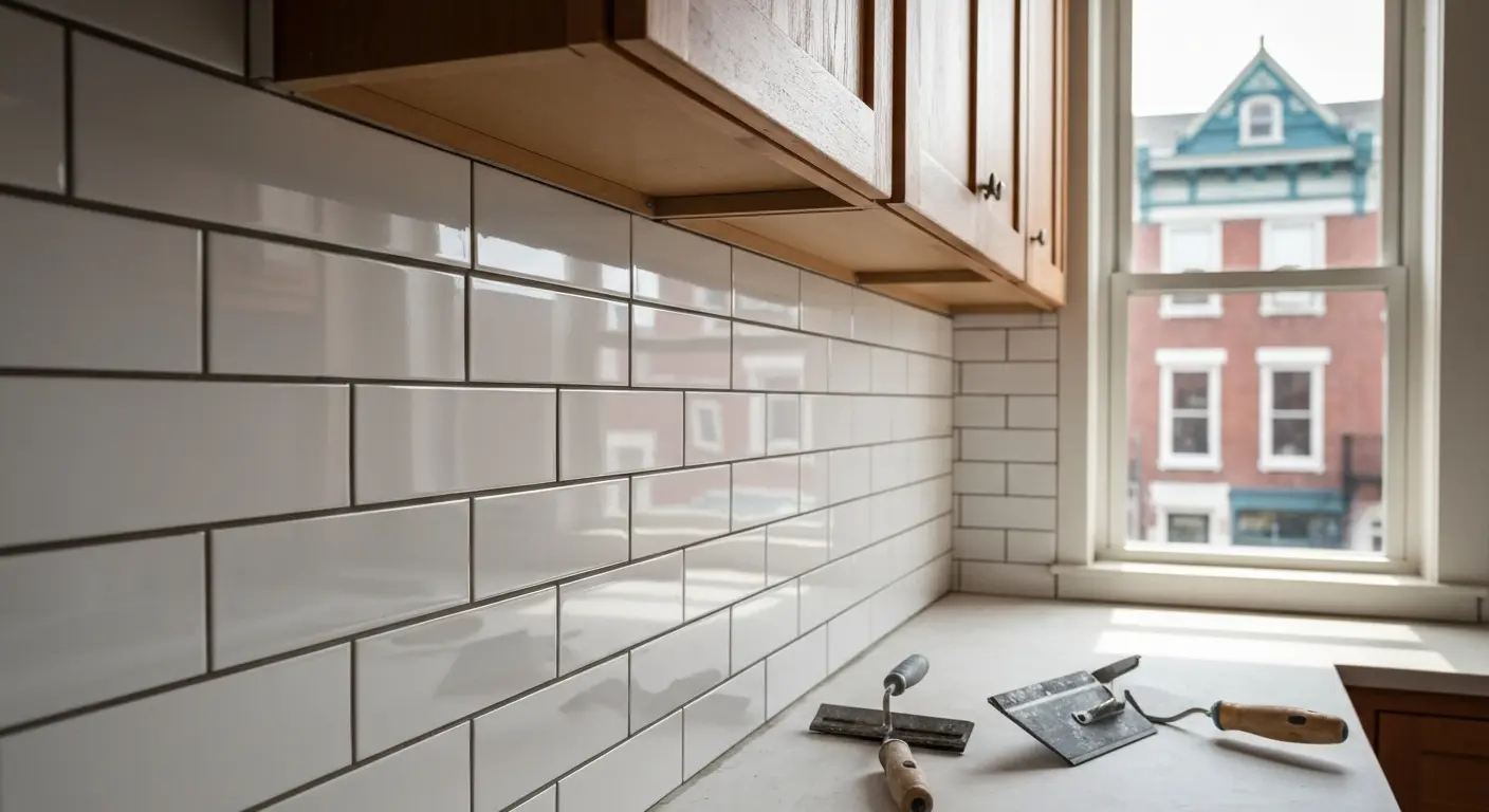 Subway tile backsplash