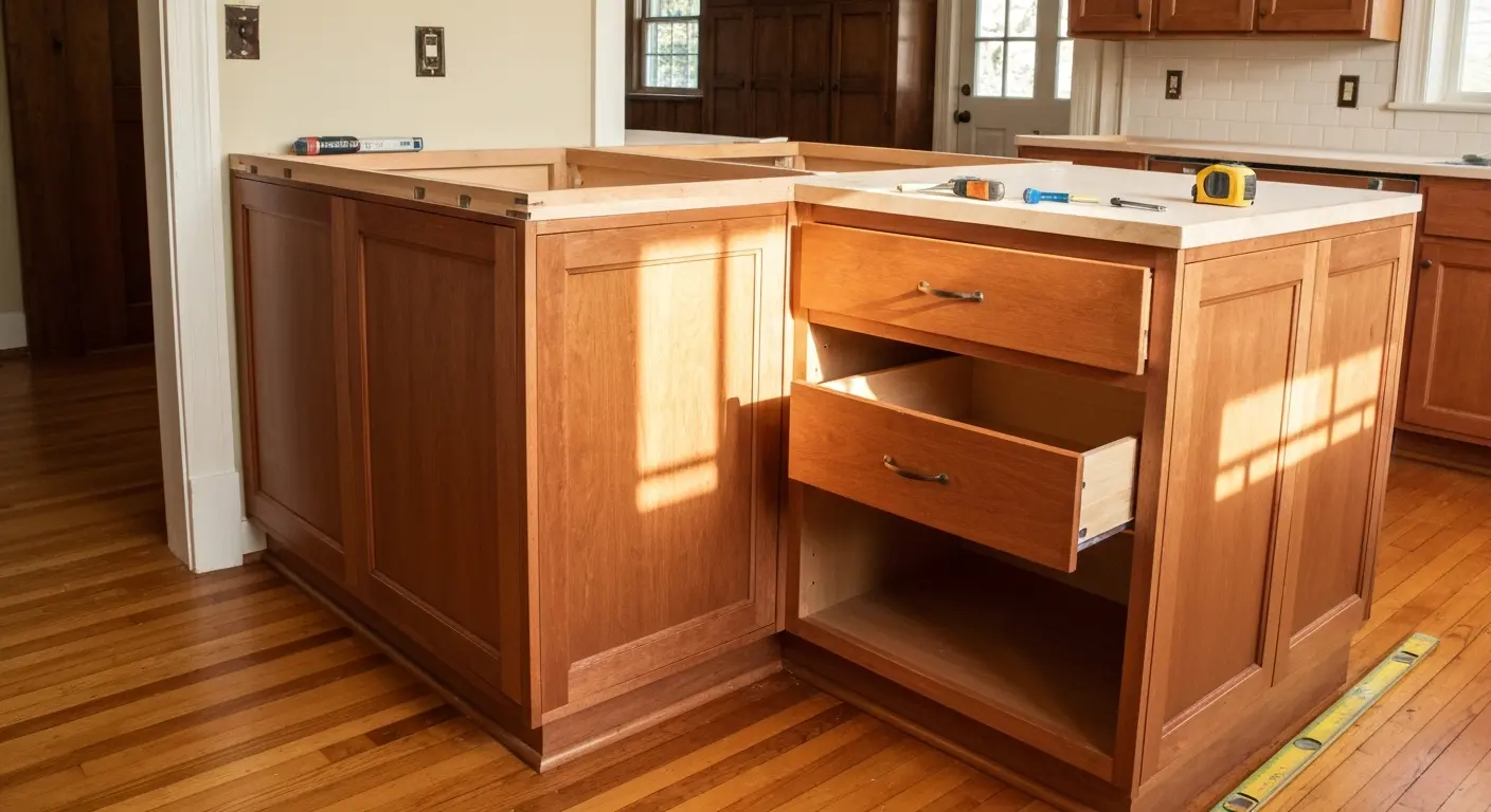 Custom kitchen cabinet installation